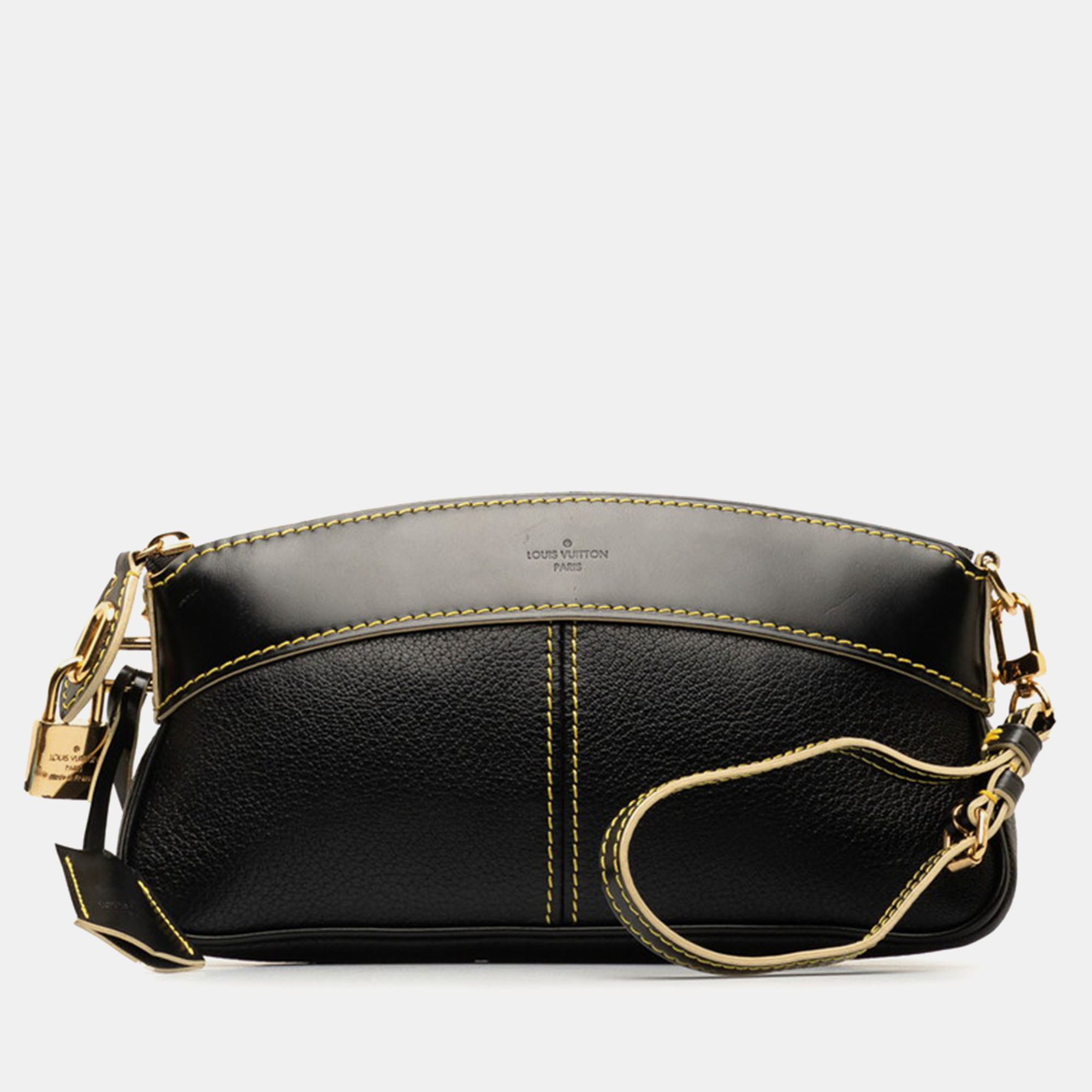 

Louis Vuitton Black Leather Lockit Clutch Bag