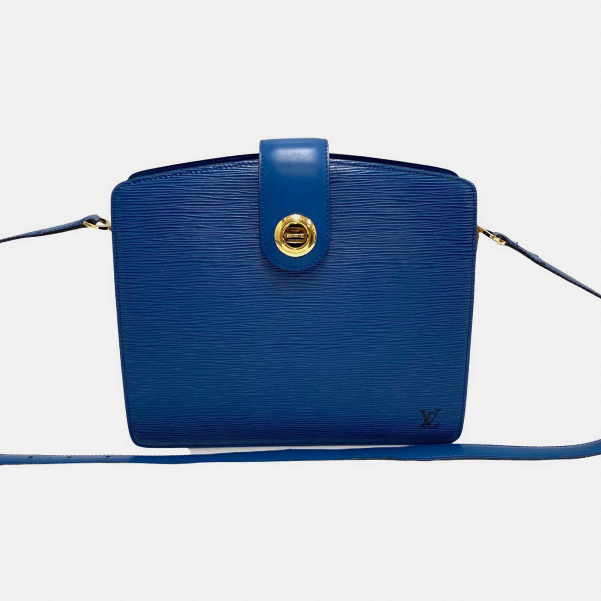 Pre-owned Louis Vuitton Blue Epi Leather Capucines Shoulder Bags