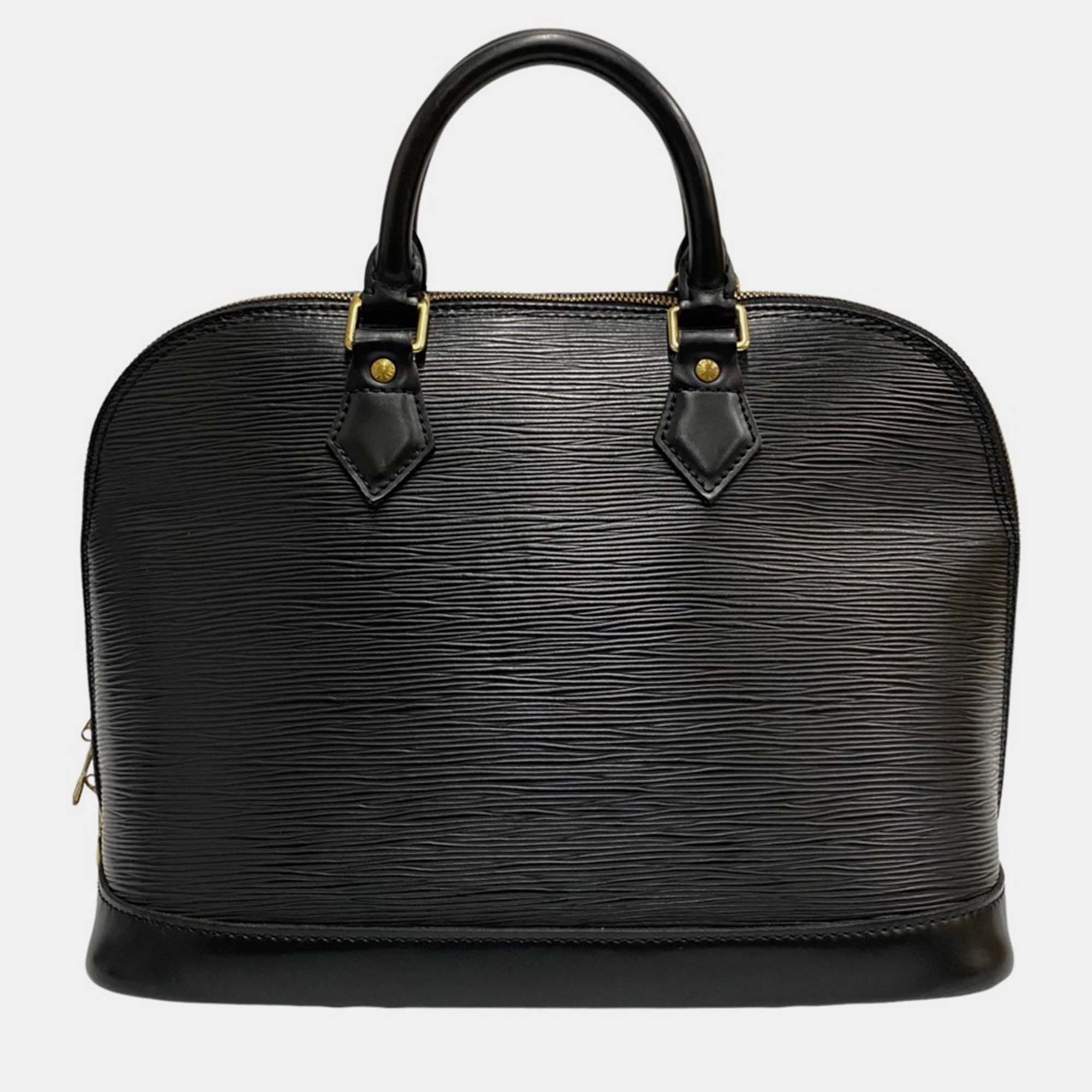 

Louis Vuitton Black Leather PM Alma Satchel Bag