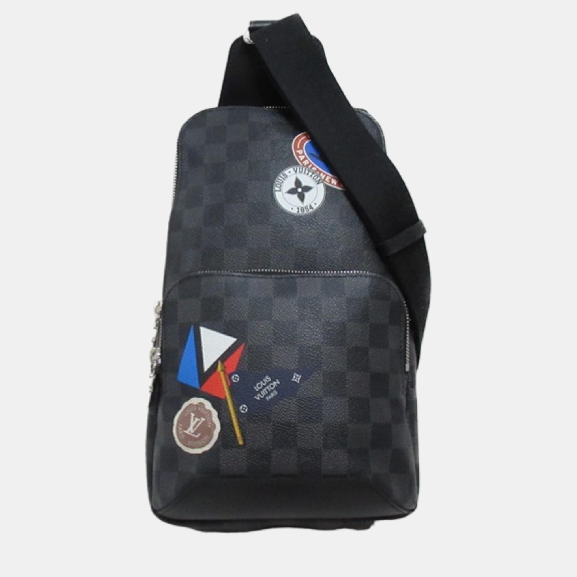 

Louis Vuitton Black Damier Graphite Canvas LV League Avenue Sling Bag