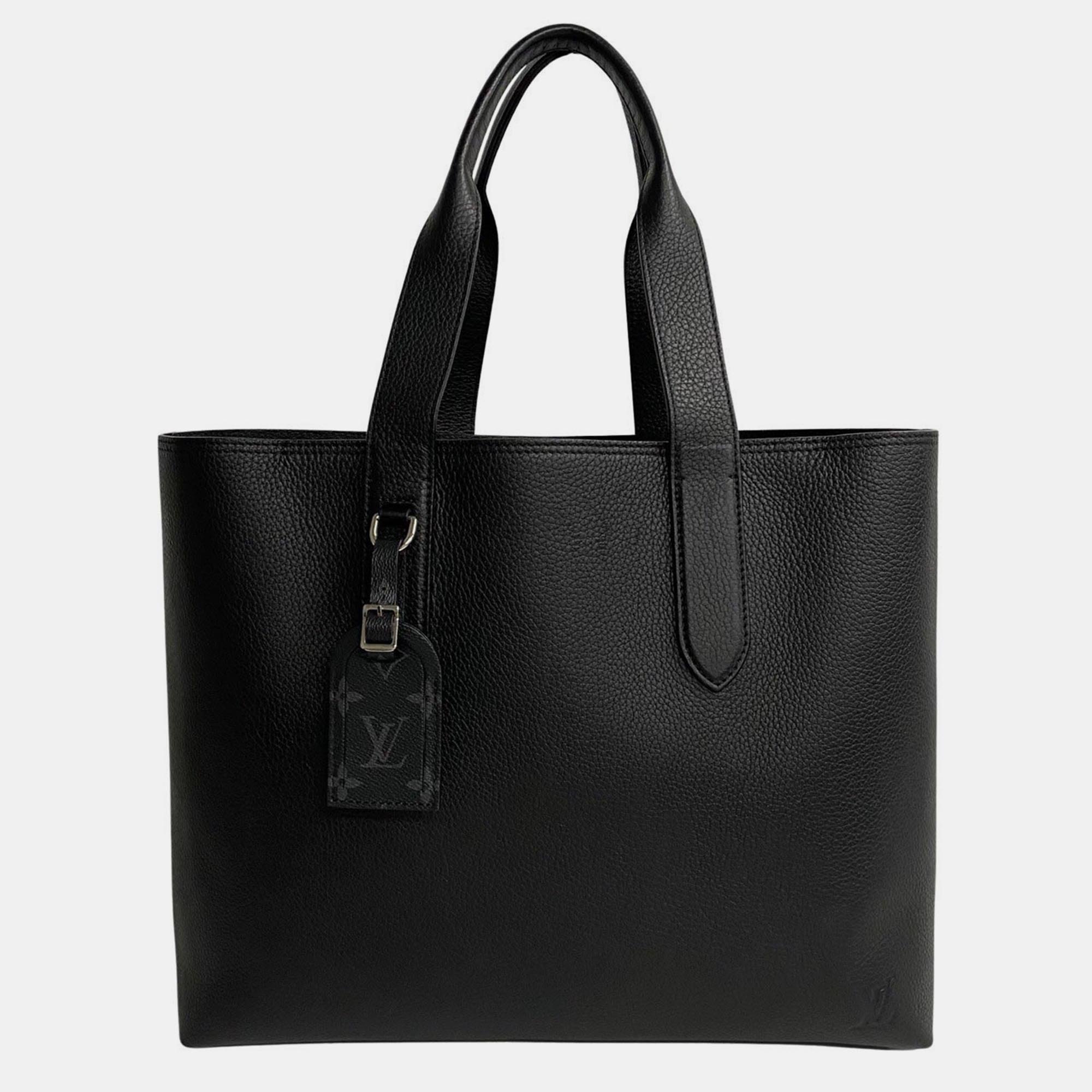 

Louis Vuitton Black Leather Cabas Voyage NV Tote Bag