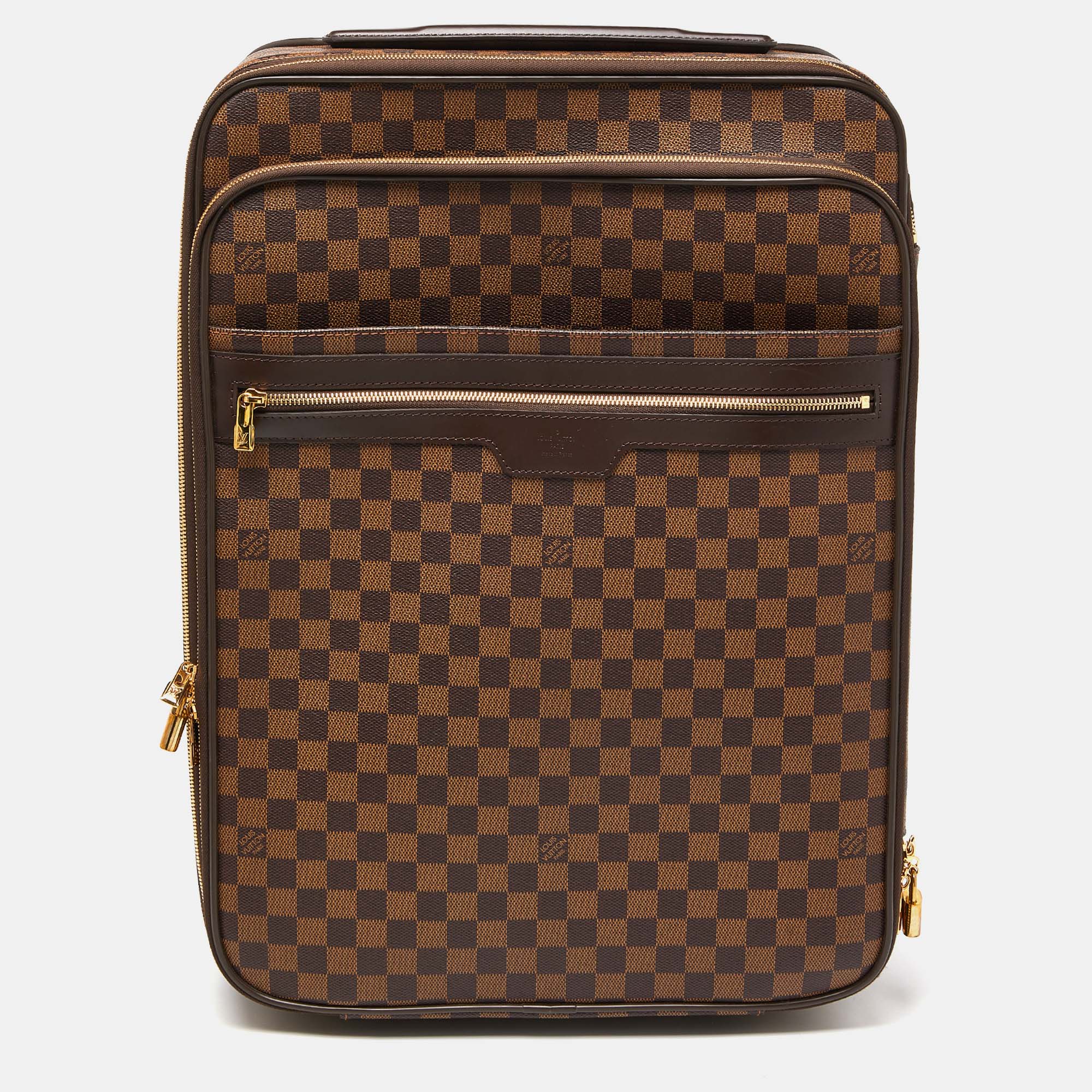 

Louis Vuitton Damier Ebene Canvas Business Pegase Legere 55 Luggage, Brown