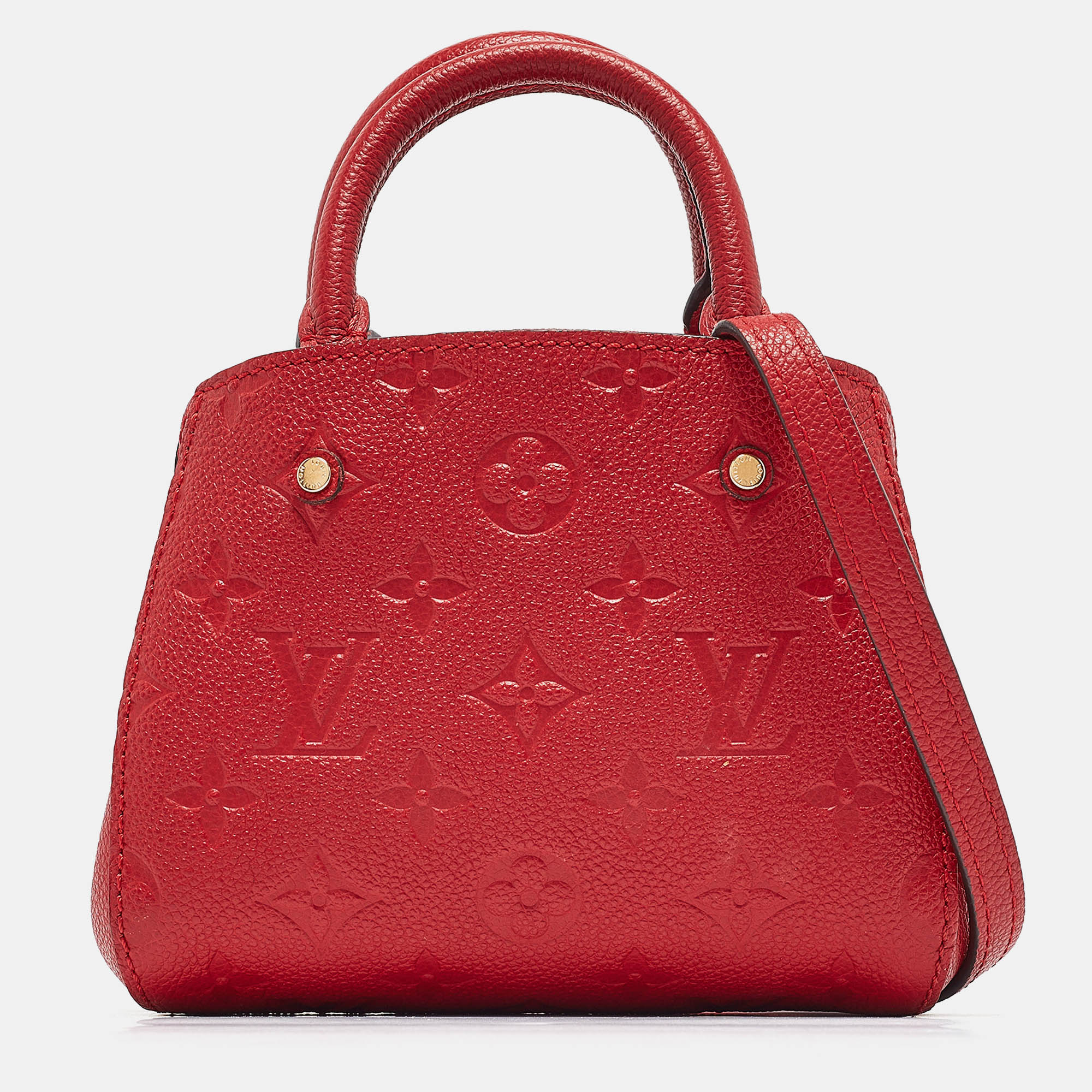 

Louis Vuitton Cherry Empreinte Montaigne Nano Bag, Red