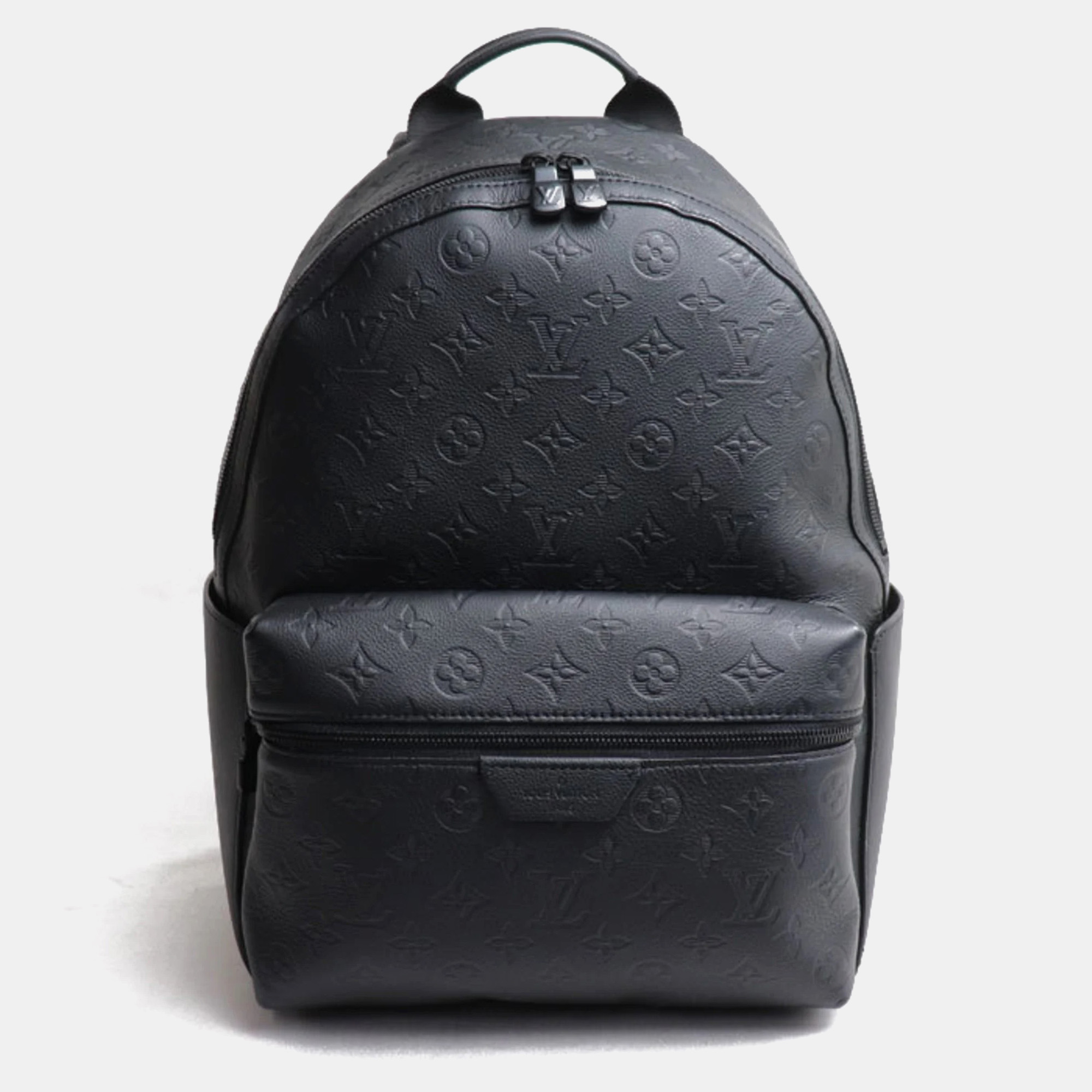 Pre-owned Louis Vuitton Black Calfskin Monogram Shadow Discovery Backpack