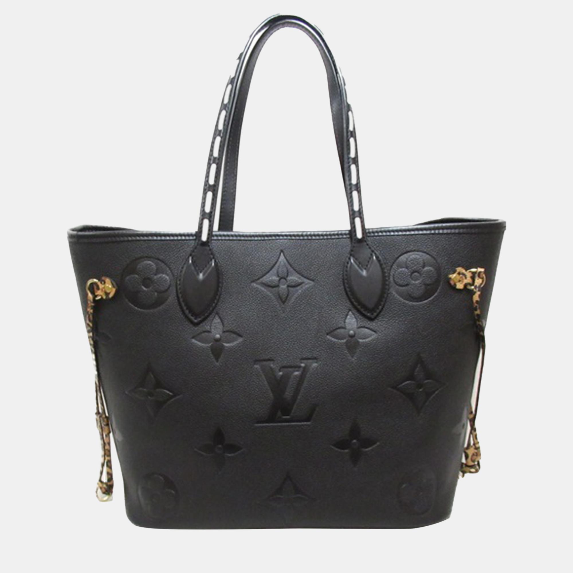 Pre-owned Louis Vuitton Black Monogram Empreinte Wild At Heart Neverfull Mm