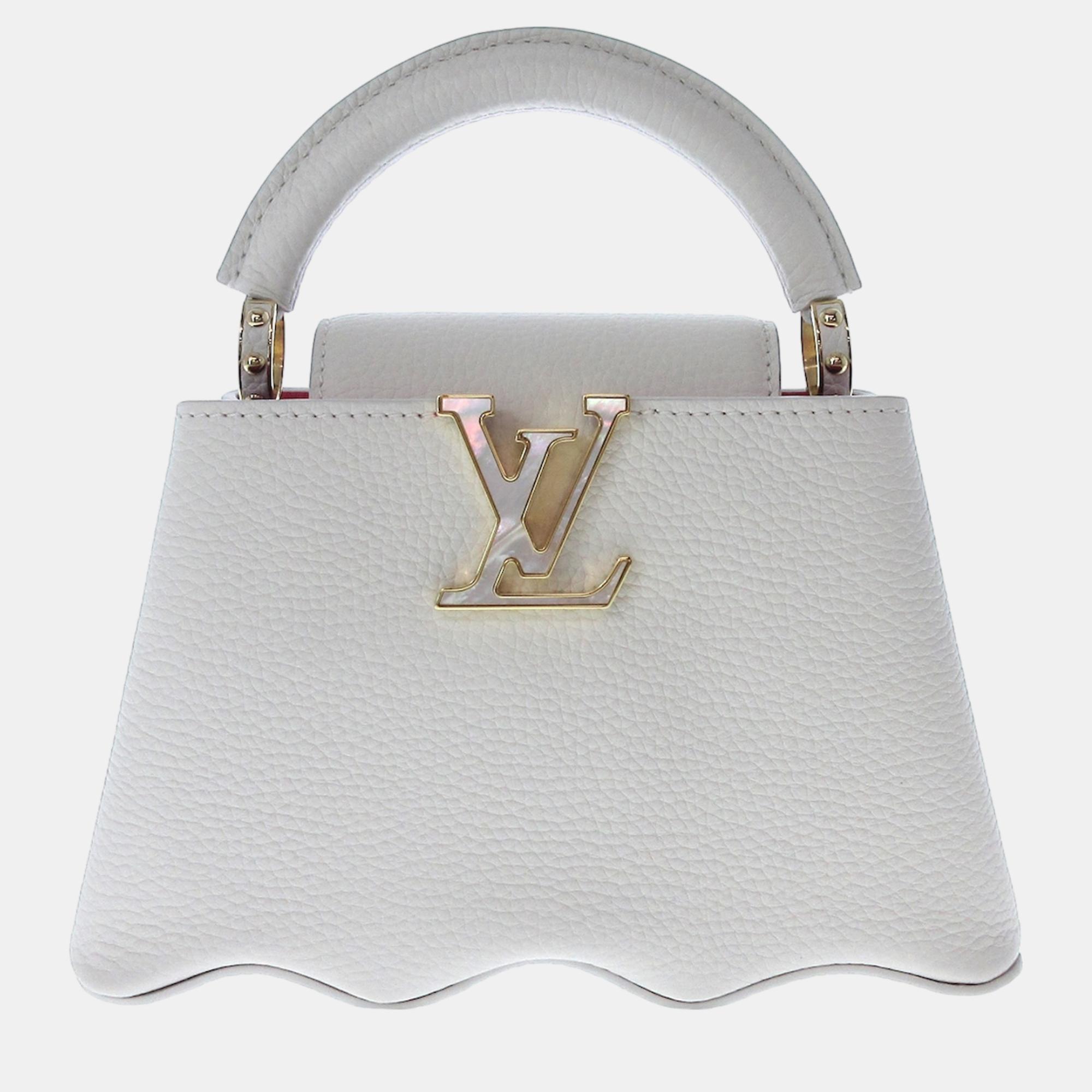 

Louis Vuitton White Taurillon Mini Capucines Capushell