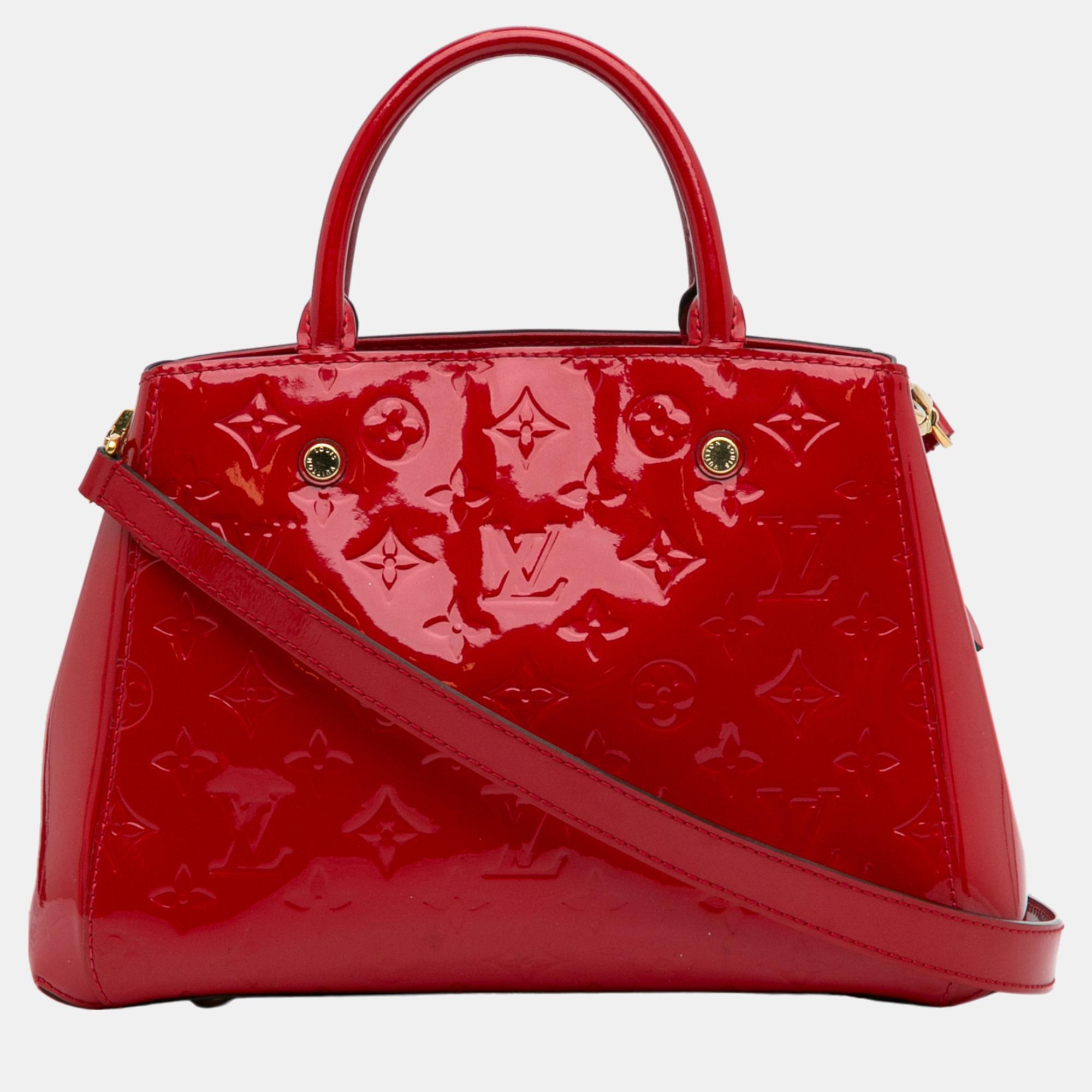 

Louis Vuitton Red Monogram Vernis Montaigne BB