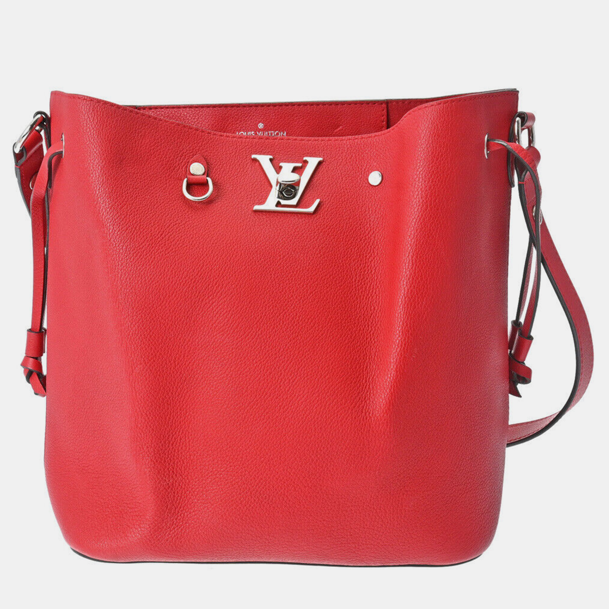 

Louis Vuitton Red Leather Lockme Top Handle Bag