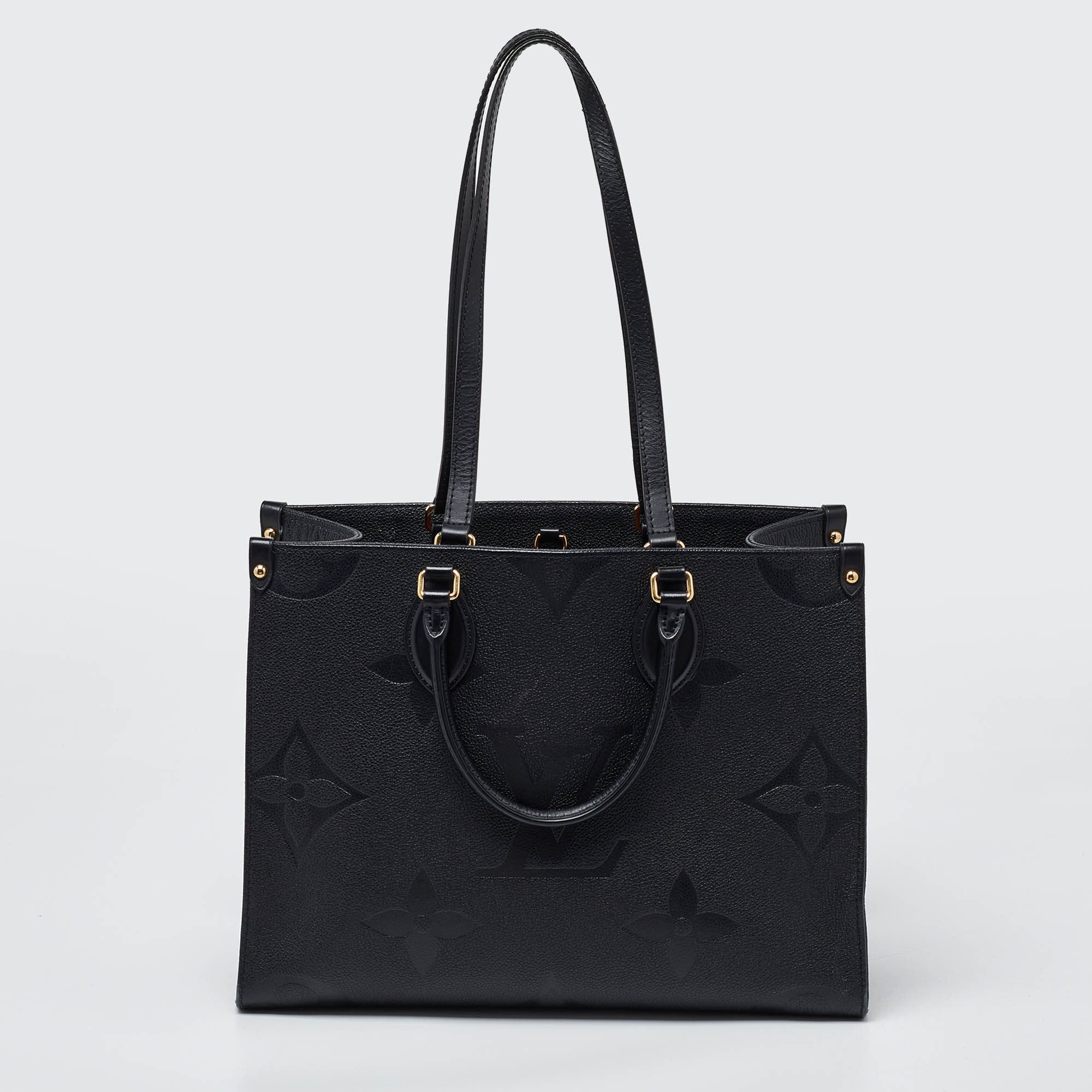 

Louis Vuitton Black Monogram Giant Empreinte Leather Onthego MM Bag