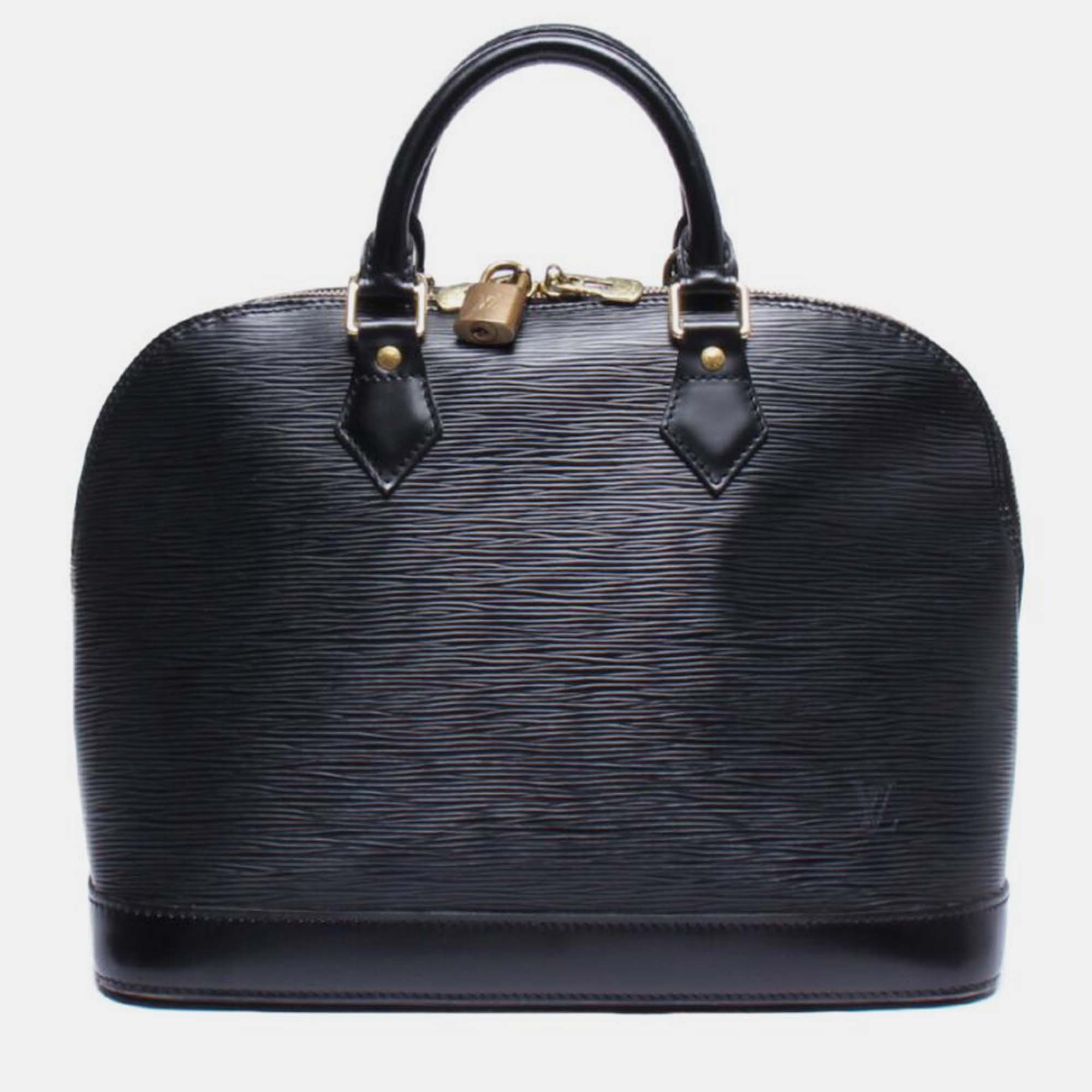 

Louis Vuitton Black Leather PM Alma Satchel Bag