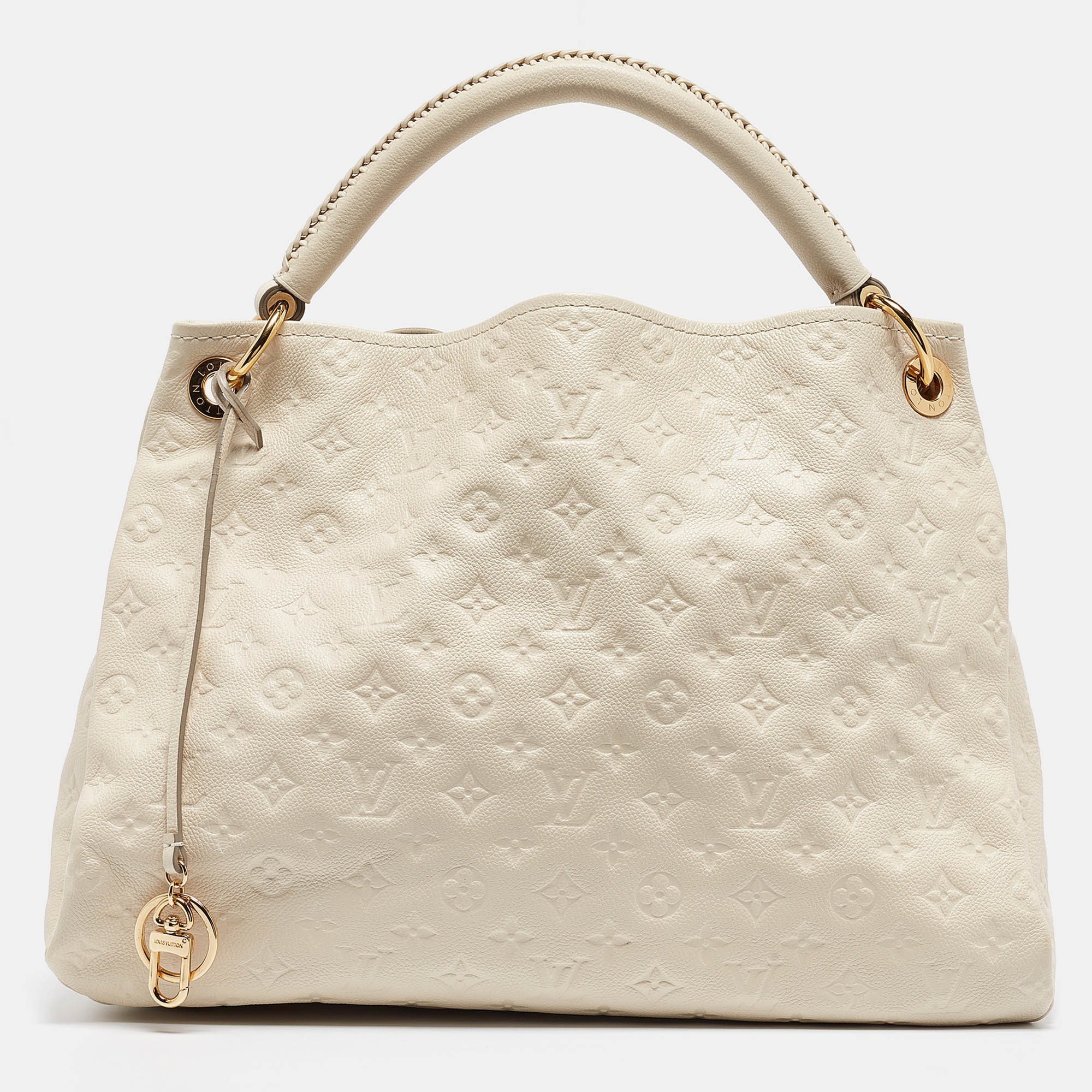 

Louis Vuitton Neige Monogram Empreinte Leather Artsy MM Bag, White