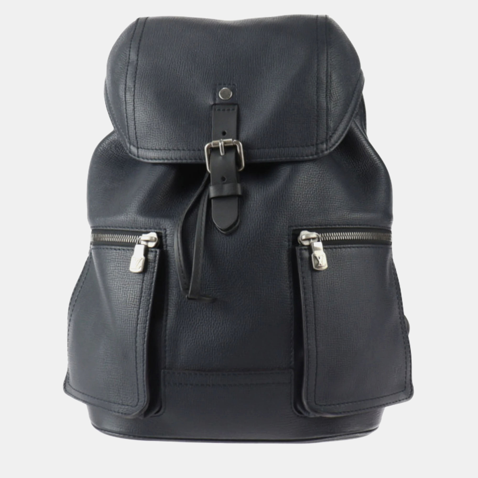 

Louis Vuitton Navy Blue Utah Leather Canyon Backpack, Black