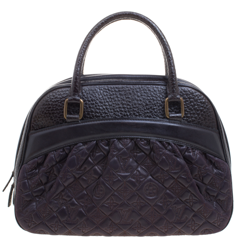 Louis Vuitton Dark Brown Purple Monogram Leather Limited Edition Mizi Vienna Bag