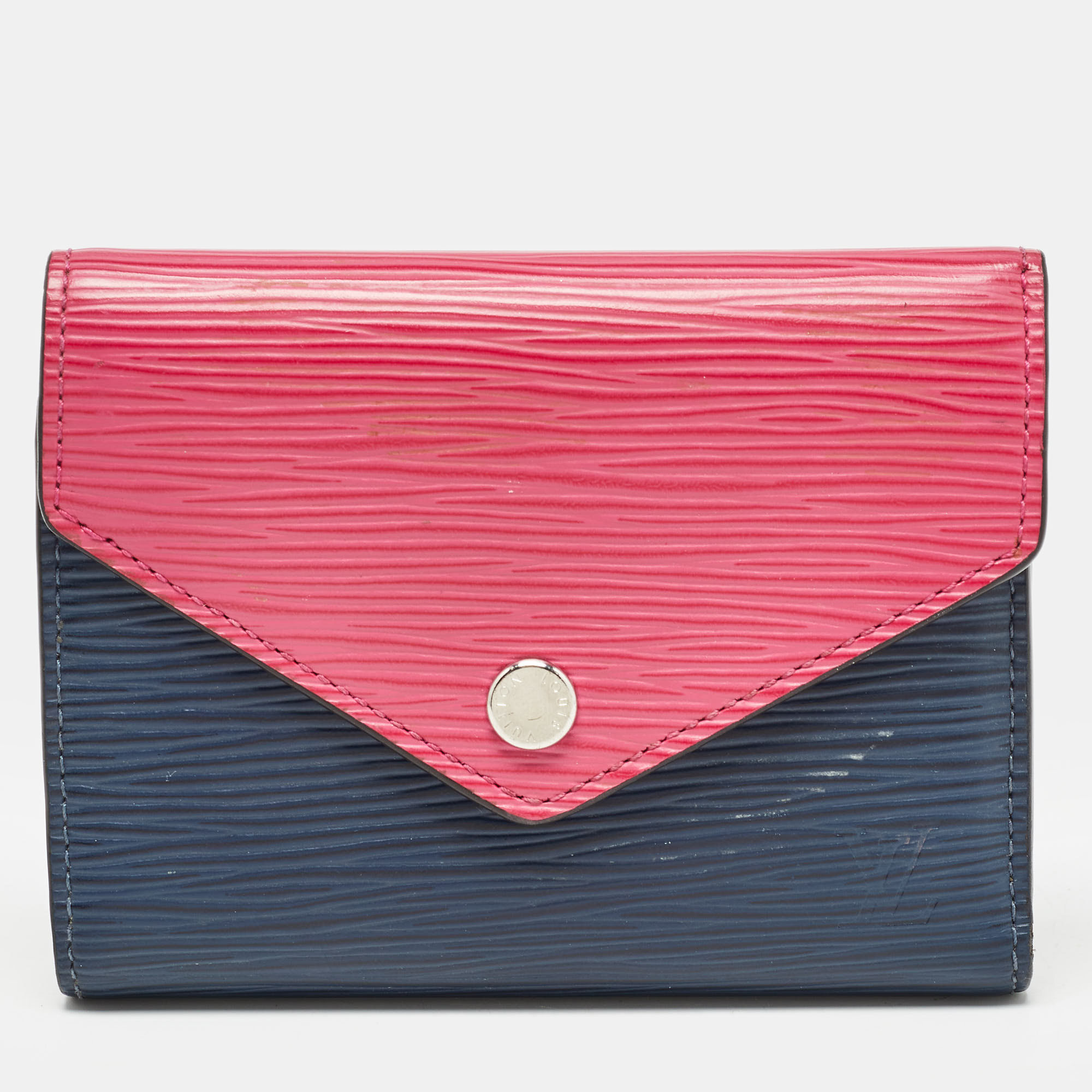 

Louis Vuitton Indigo/Hot Pink Epi Leather Victorine Wallet, Navy blue