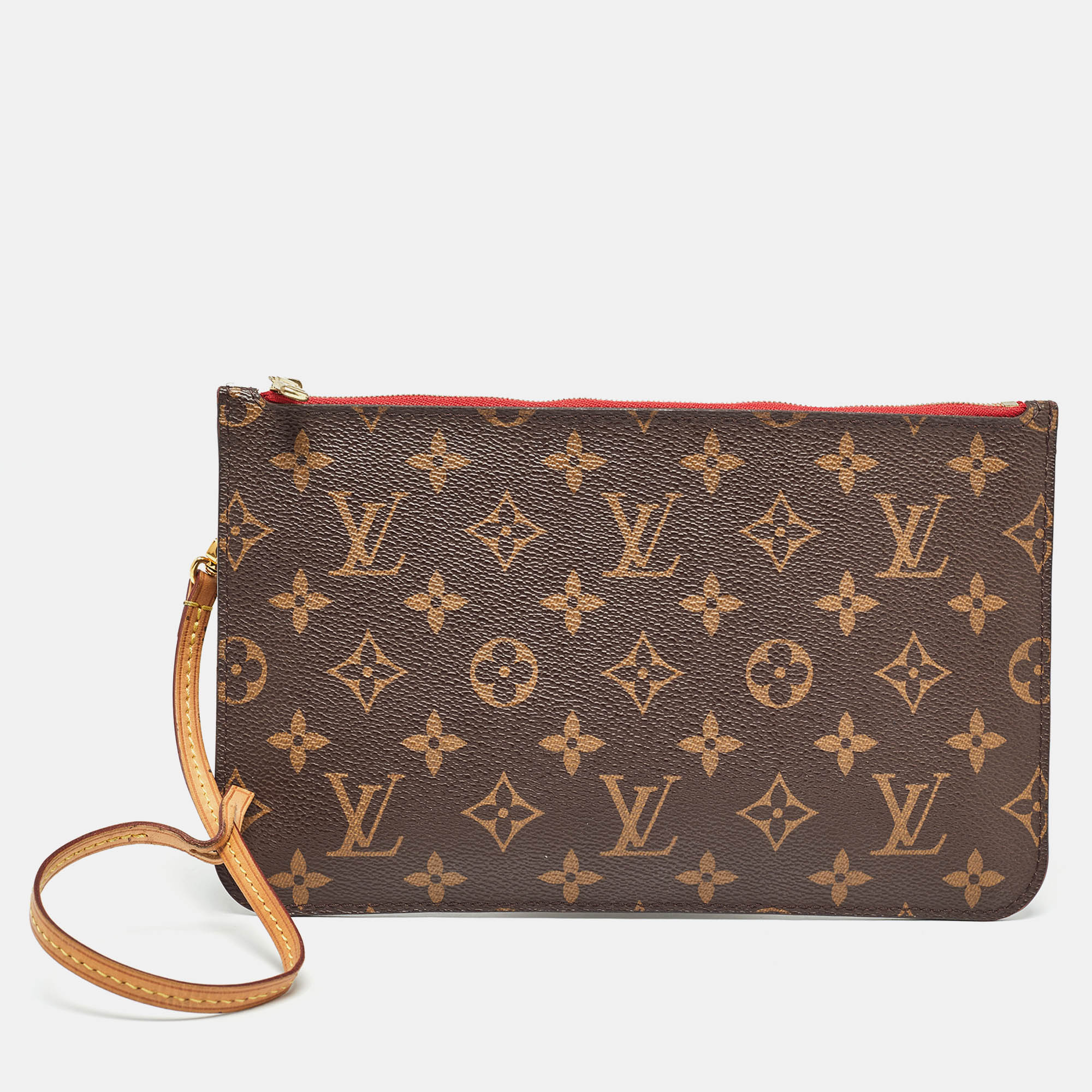 

Louis Vuitton Monogram Canvas Neverfull Clutch, Brown