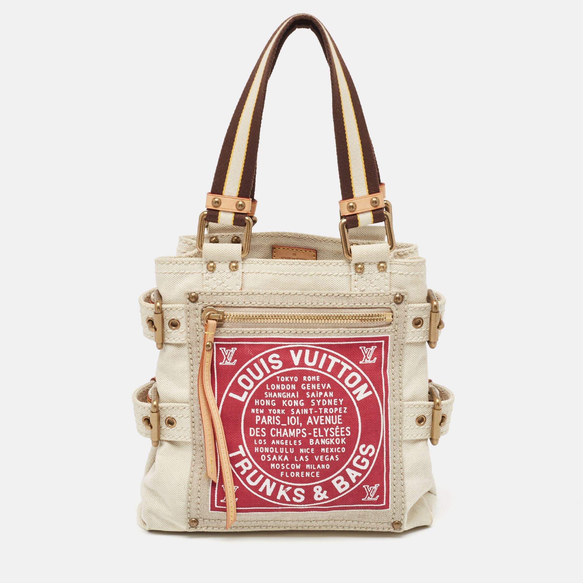 

Louis Vuitton Red Canvas Globe Cabas PM Bag