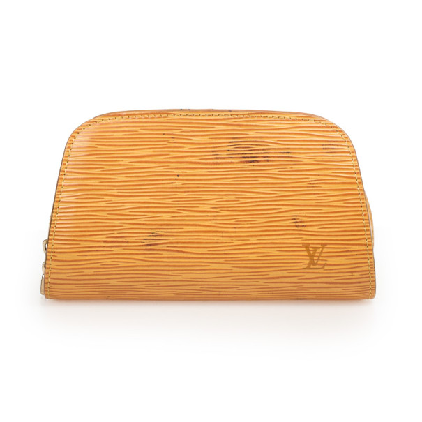 Pre Owned Louis Vuitton Dauphine Cosmetic Yellow Epi Leather Case Pouch