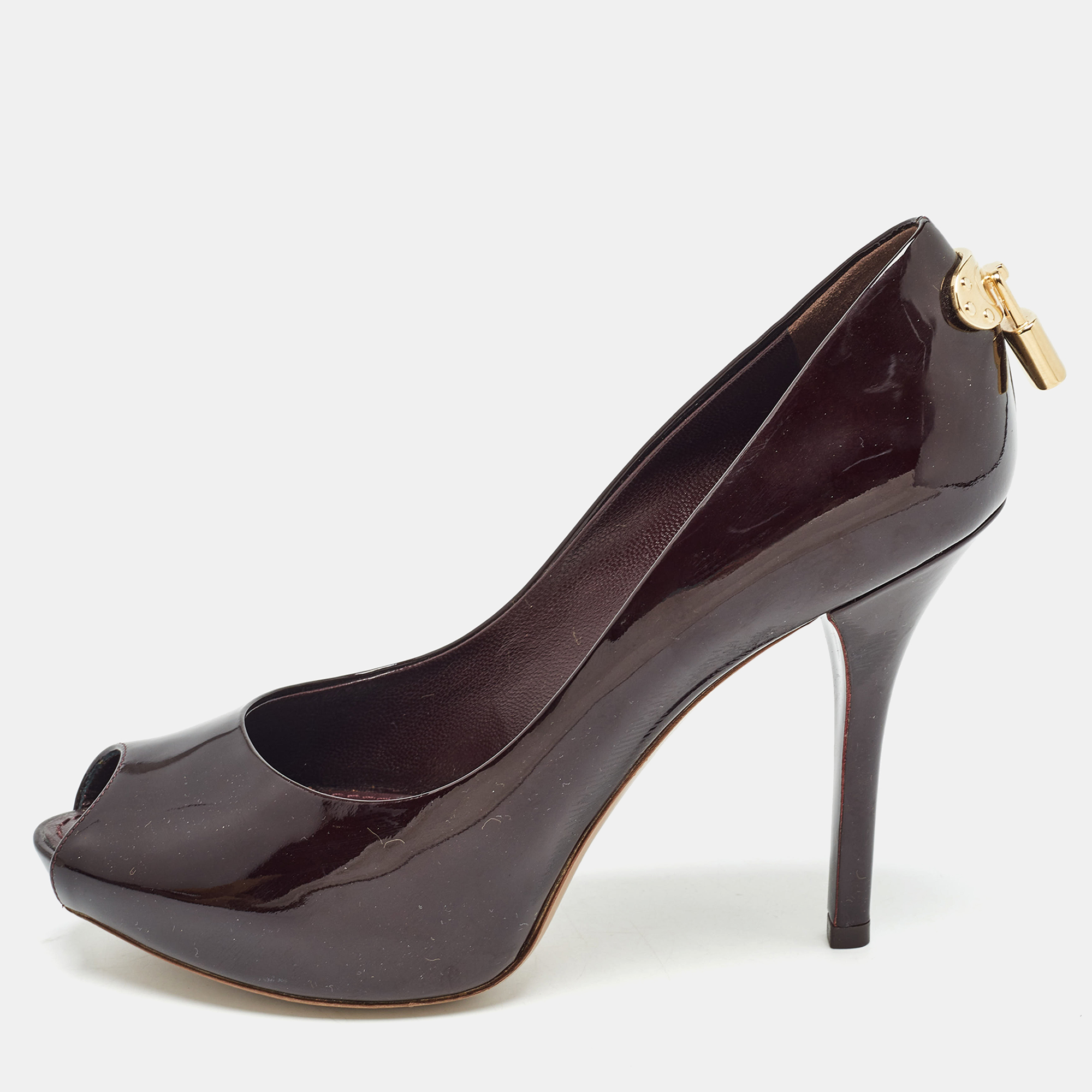 

Louis Vuitton Burgundy Patent Oh Really! Pumps Size