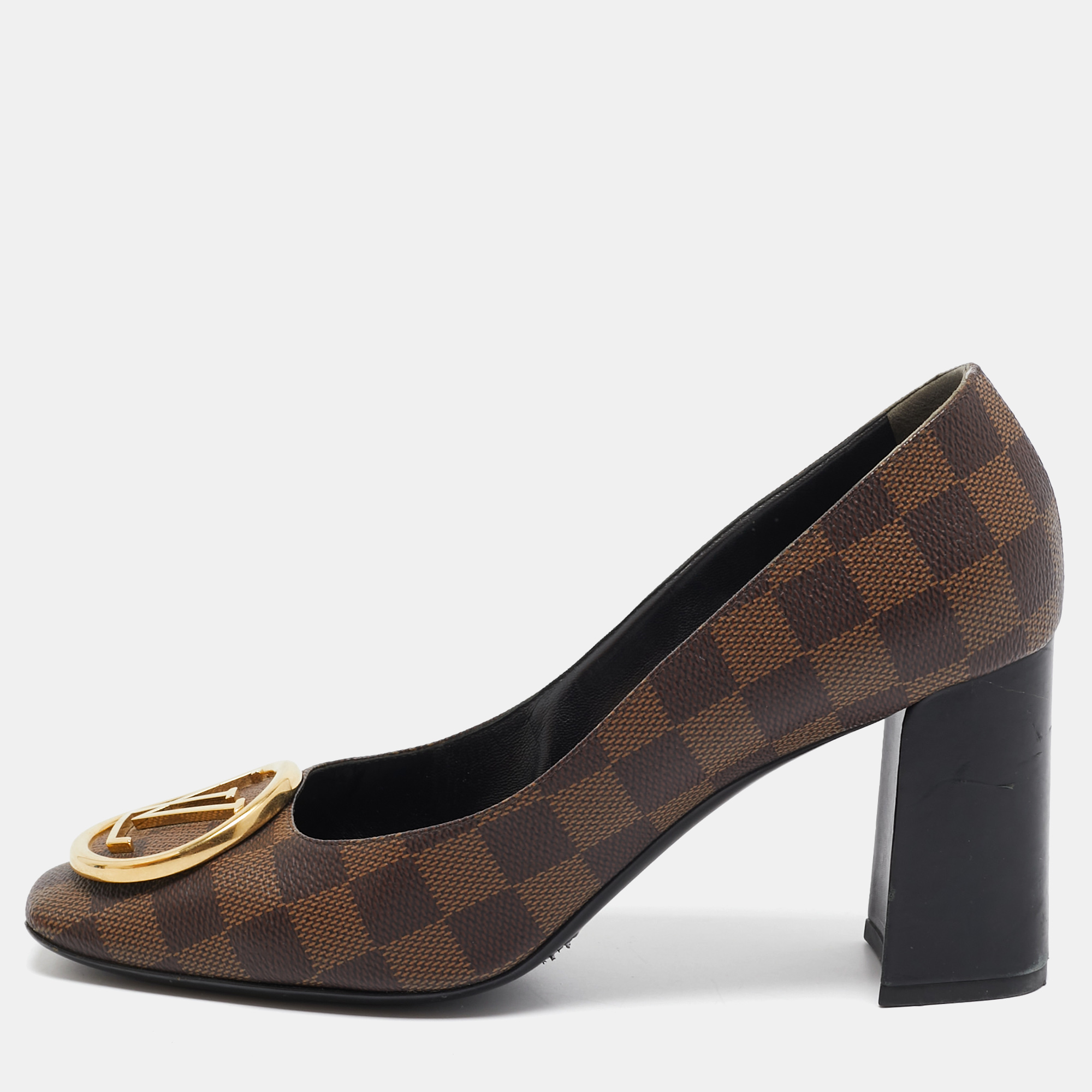 

Louis Vuitton Brown Mongram Canvas Madeleine Pumps Size