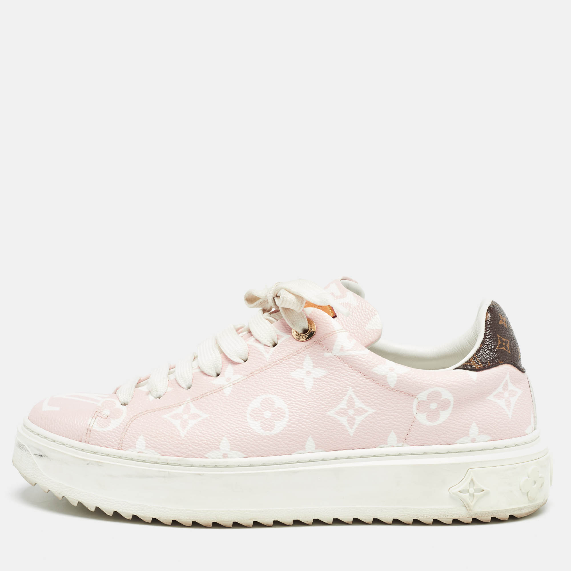 

Louis Vuitton Pink Monogram Giant Canvas Time Out Sneakers Size