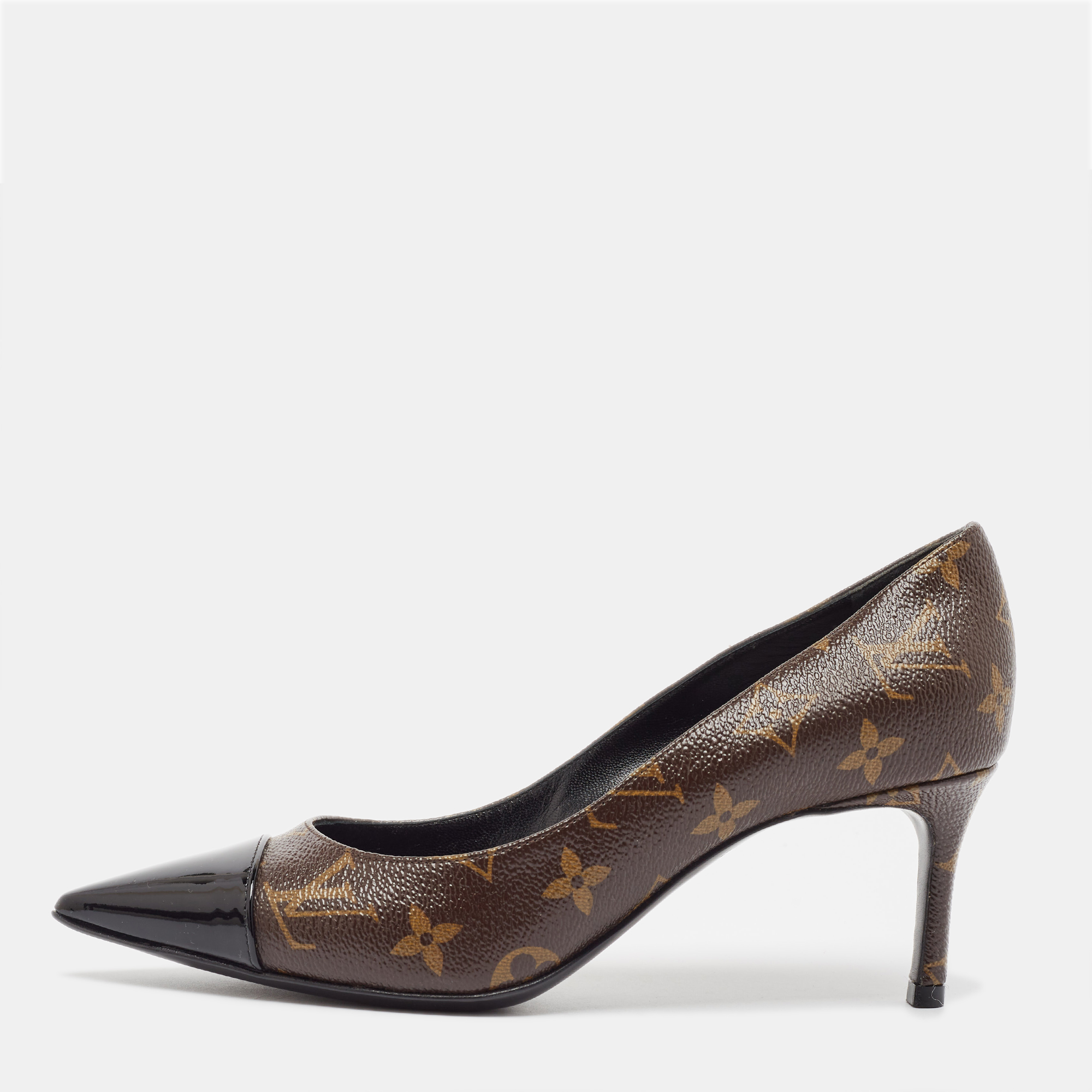 

Louis Vuitton Monogram Canvas and Patent Leather Fetish Pumps Size, Brown