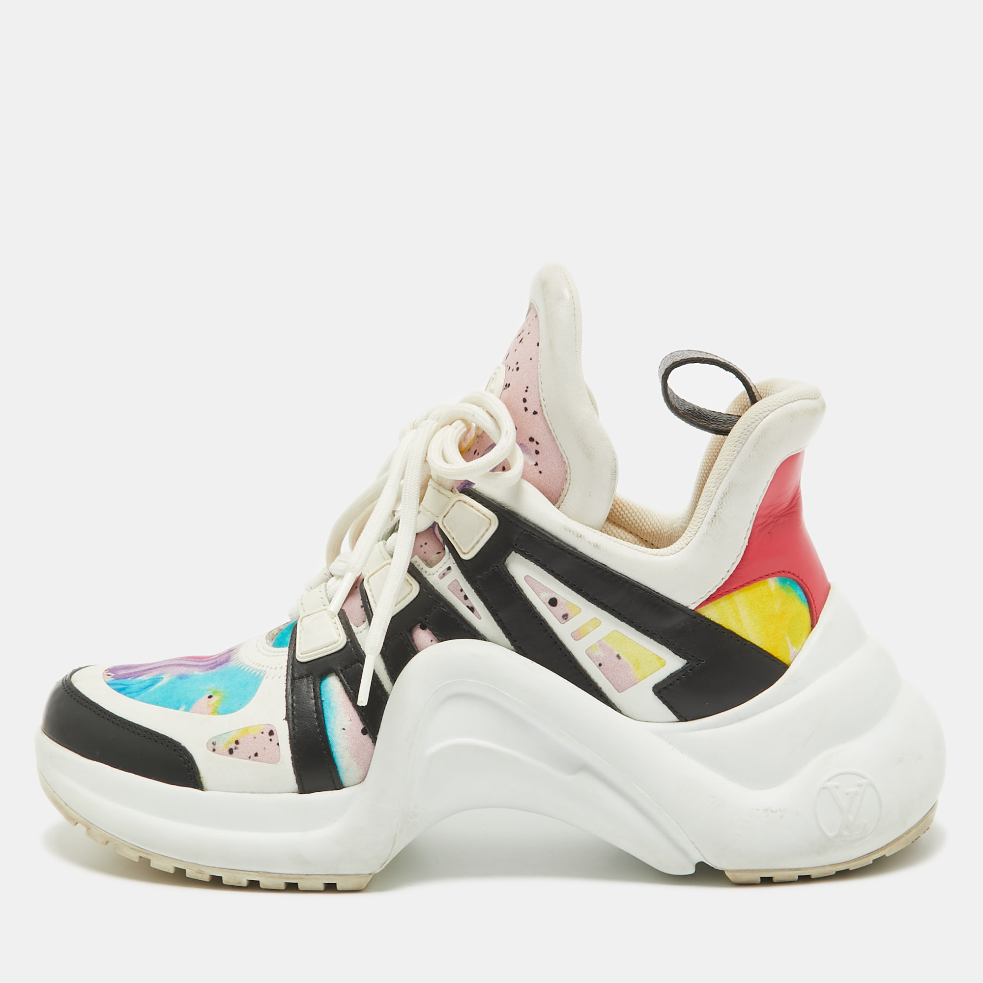 Pre-owned Louis Vuitton Multicolor Fabric And Leather Archlight High Top Sneakers Size 37.5