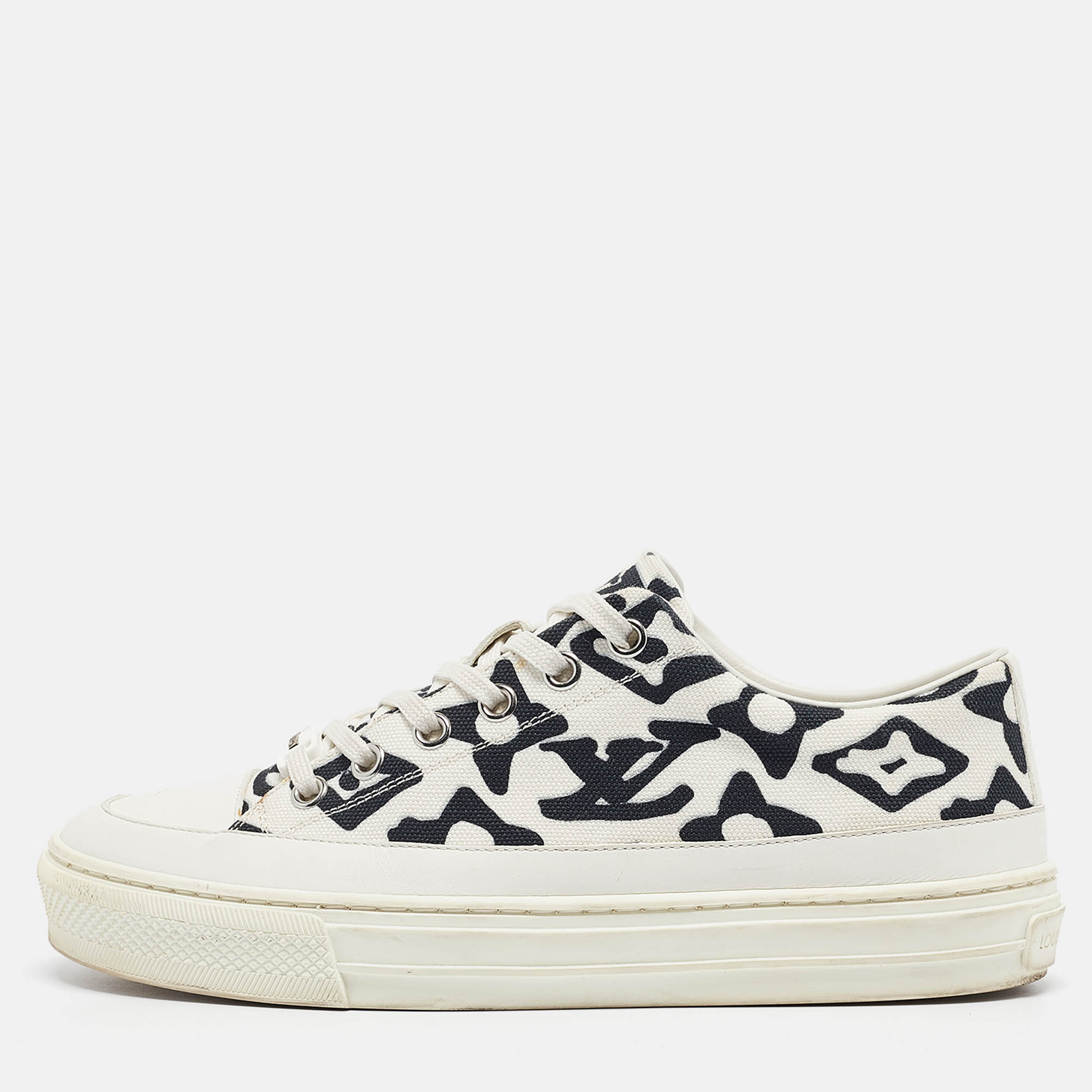 

Louis Vuitton X Urs Fischer White/Black Canvas and Leather Low Top Sneakers Size