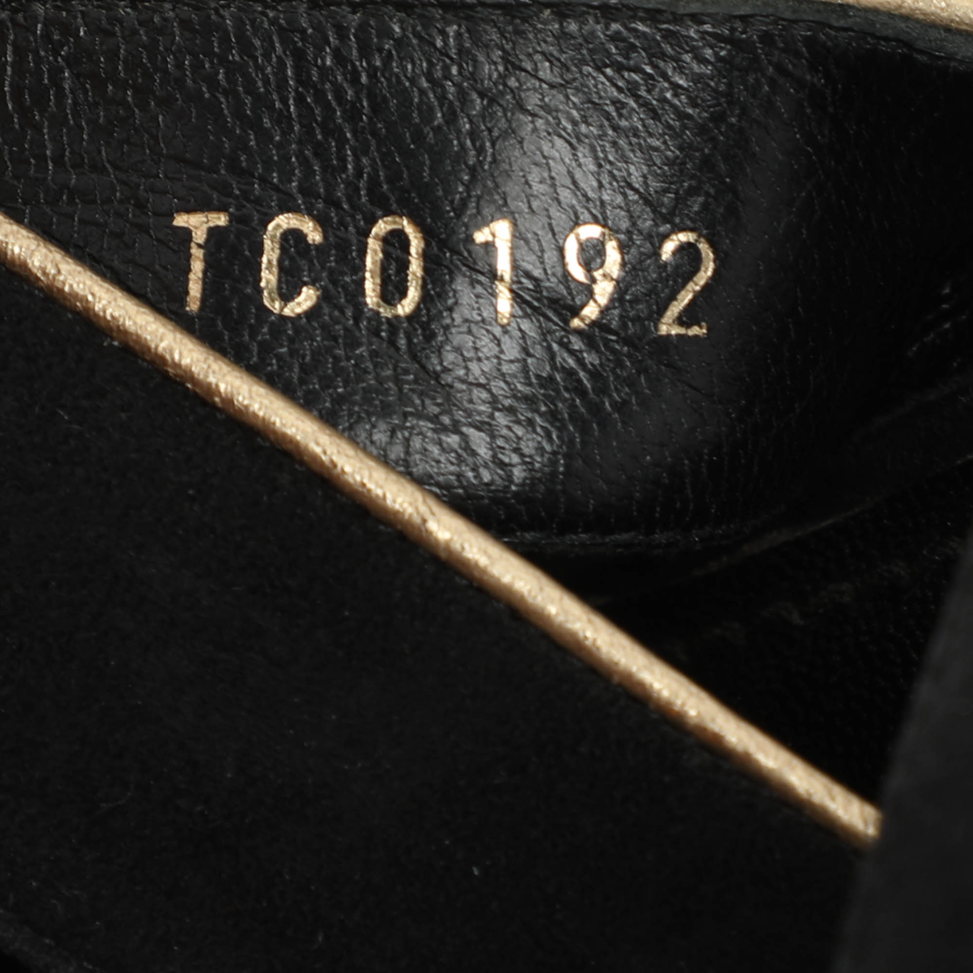 Louis Vuitton Black/Gold Suede and Leather Wedge Sandals Size 39 