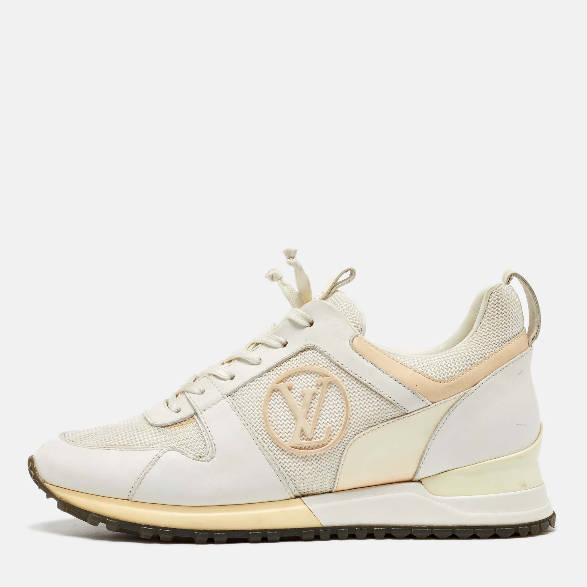 

Louis Vuitton White Leather and Mesh Run Away Sneakers Size