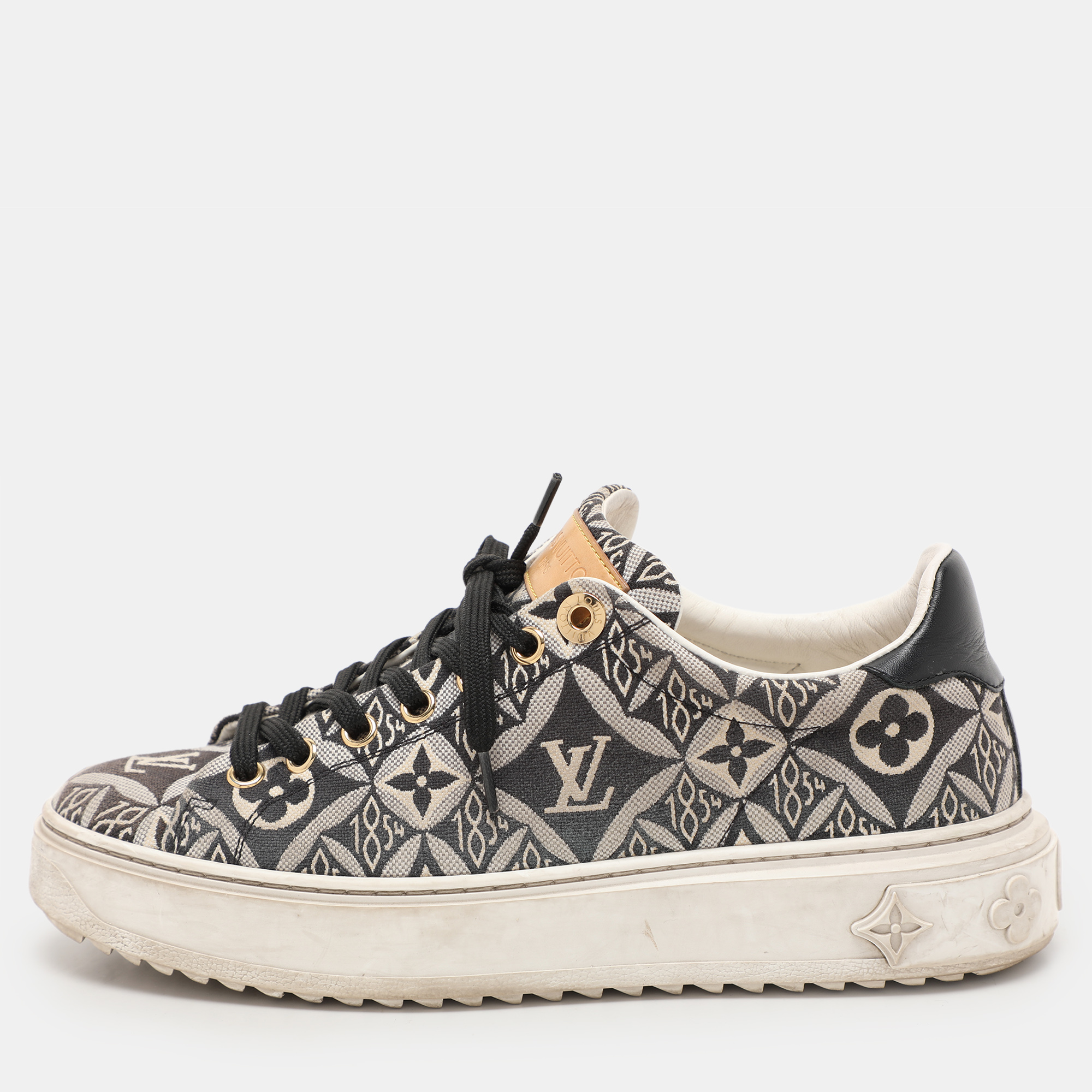 

Louis Vuitton Blue Jacquard Since 1854 Timeout Sneakers Size 36