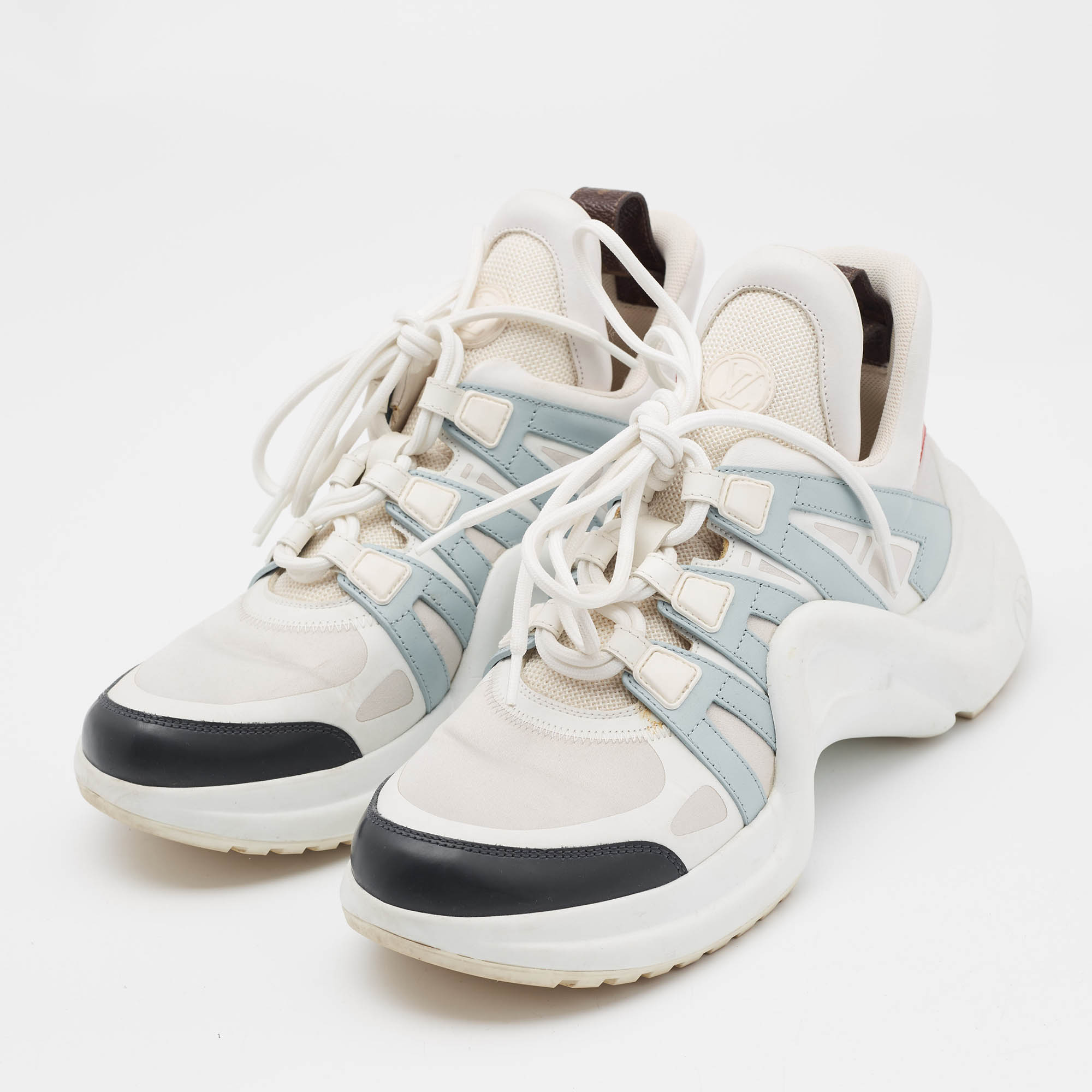 Louis Vuitton Multicolor Leather and Fabric Archlight Sneakers Size 39 