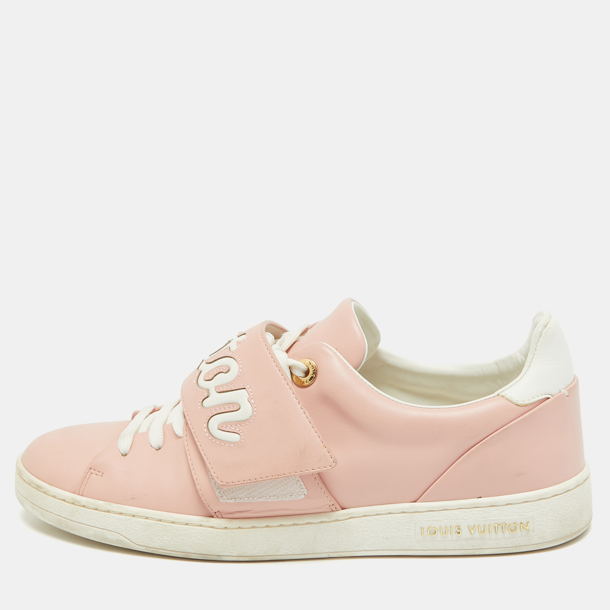 

Louis Vuitton Pink Leather Frontrow Low Top Sneakers Size