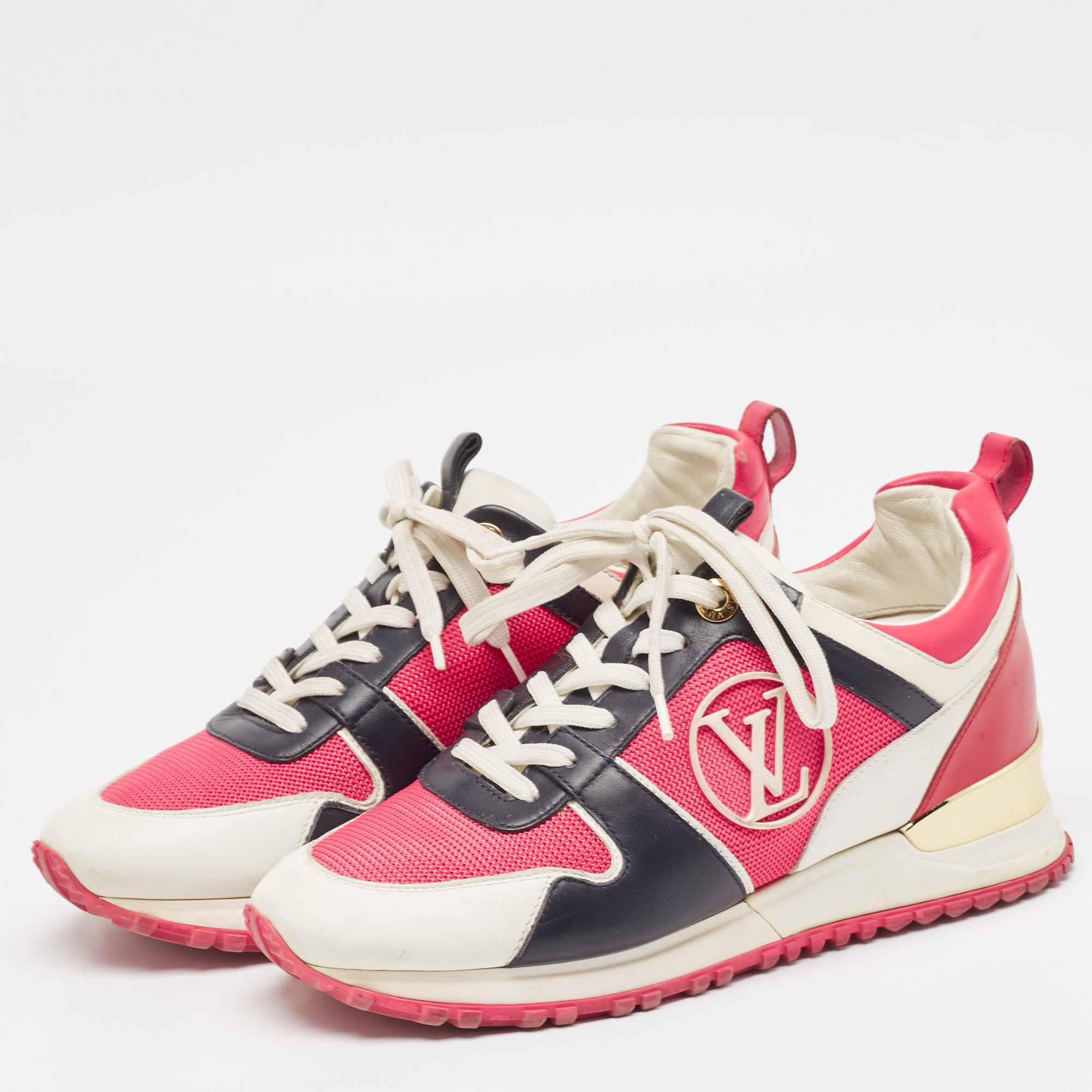 Louis Vuitton Multicolor Mesh and Leather Run Away Sneakers Size 36 