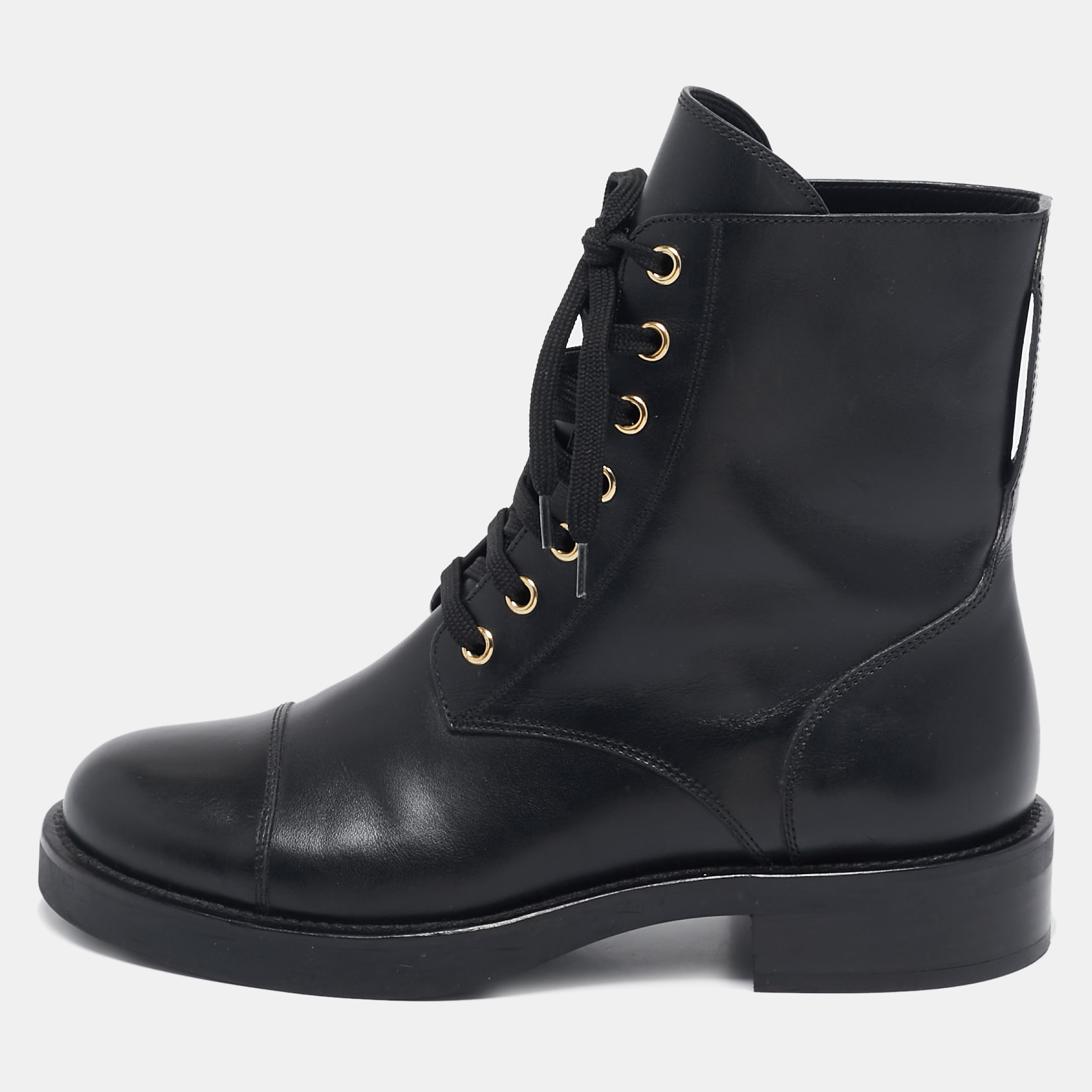 

Louis Vuitton Black Leather Ranger Boots Size