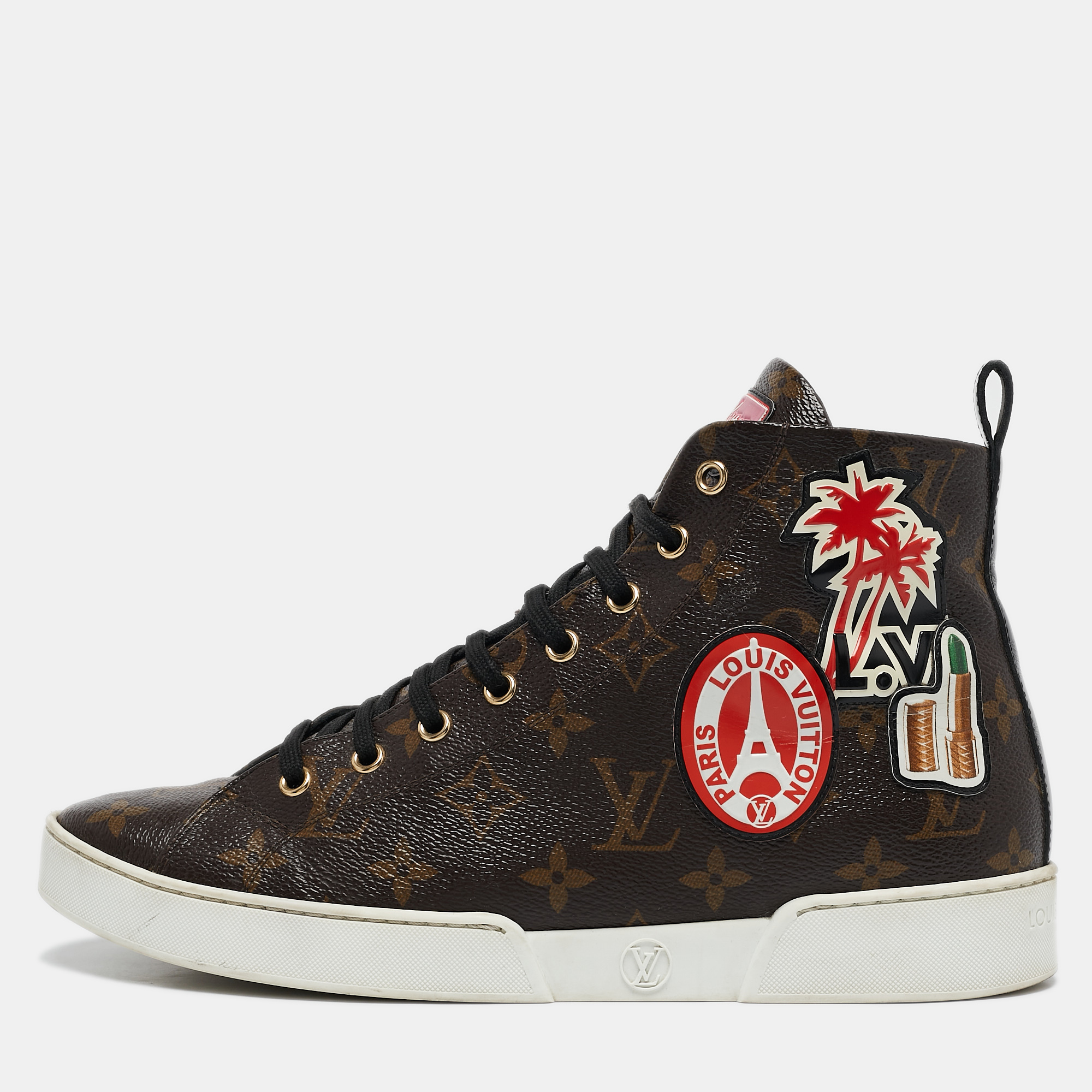 

Louis Vuitton Brown Monogram Canvas High Top Sneakers Size