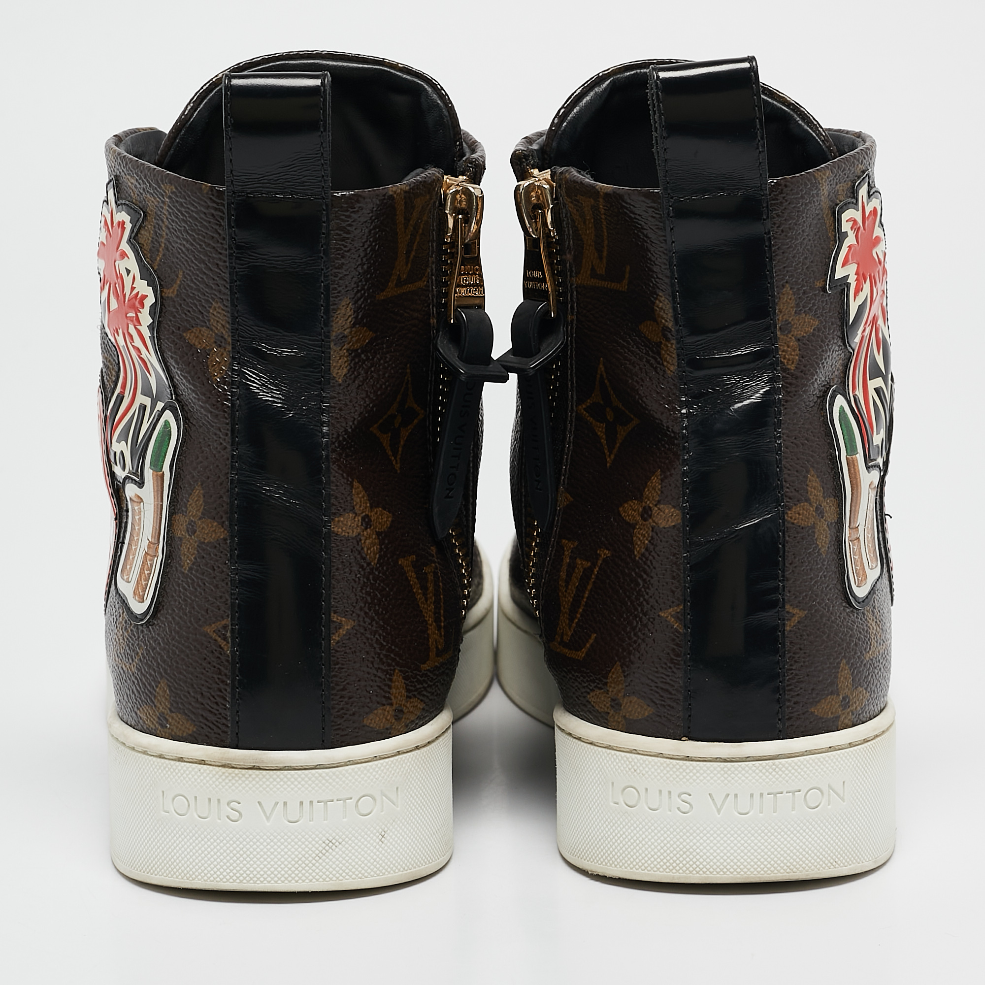 Louis Vuitton Brown Monogram Canvas High Top Sneakers Size 39 