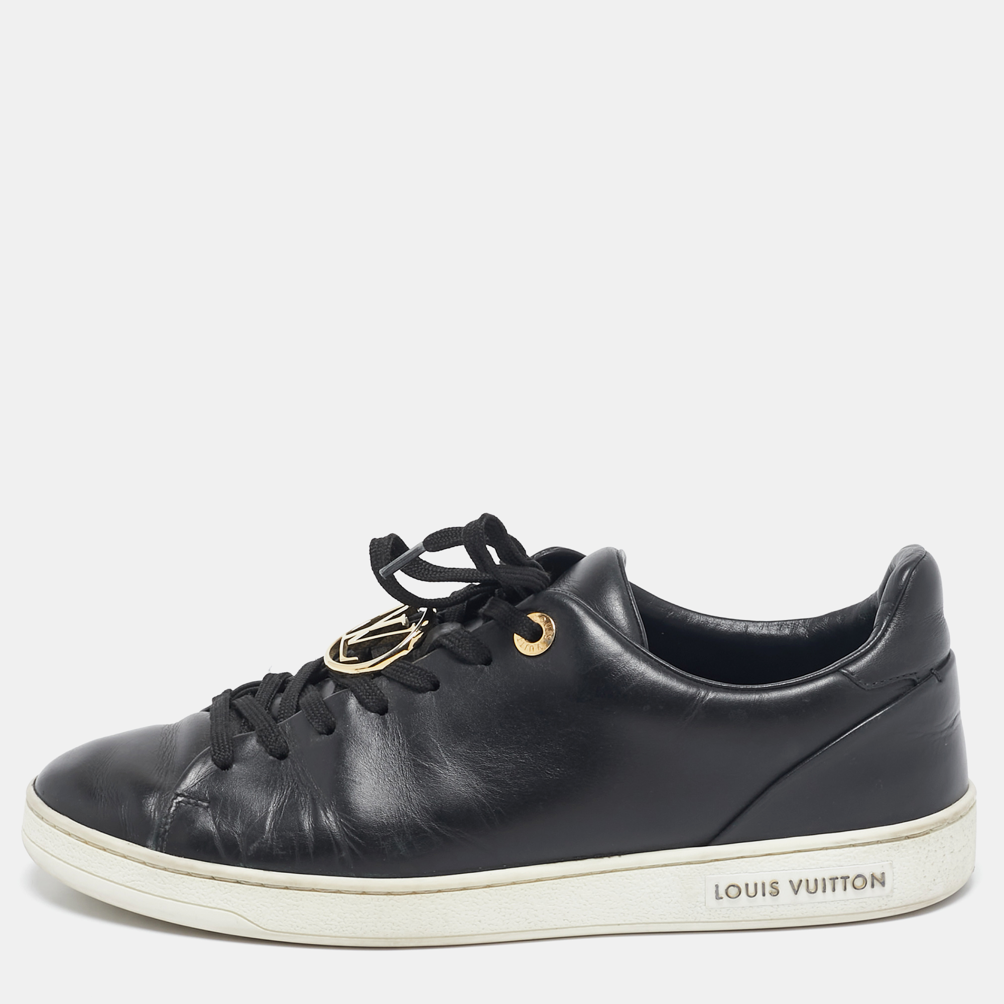 

Louis Vuitton Black Leather Frontrow Sneakers Size