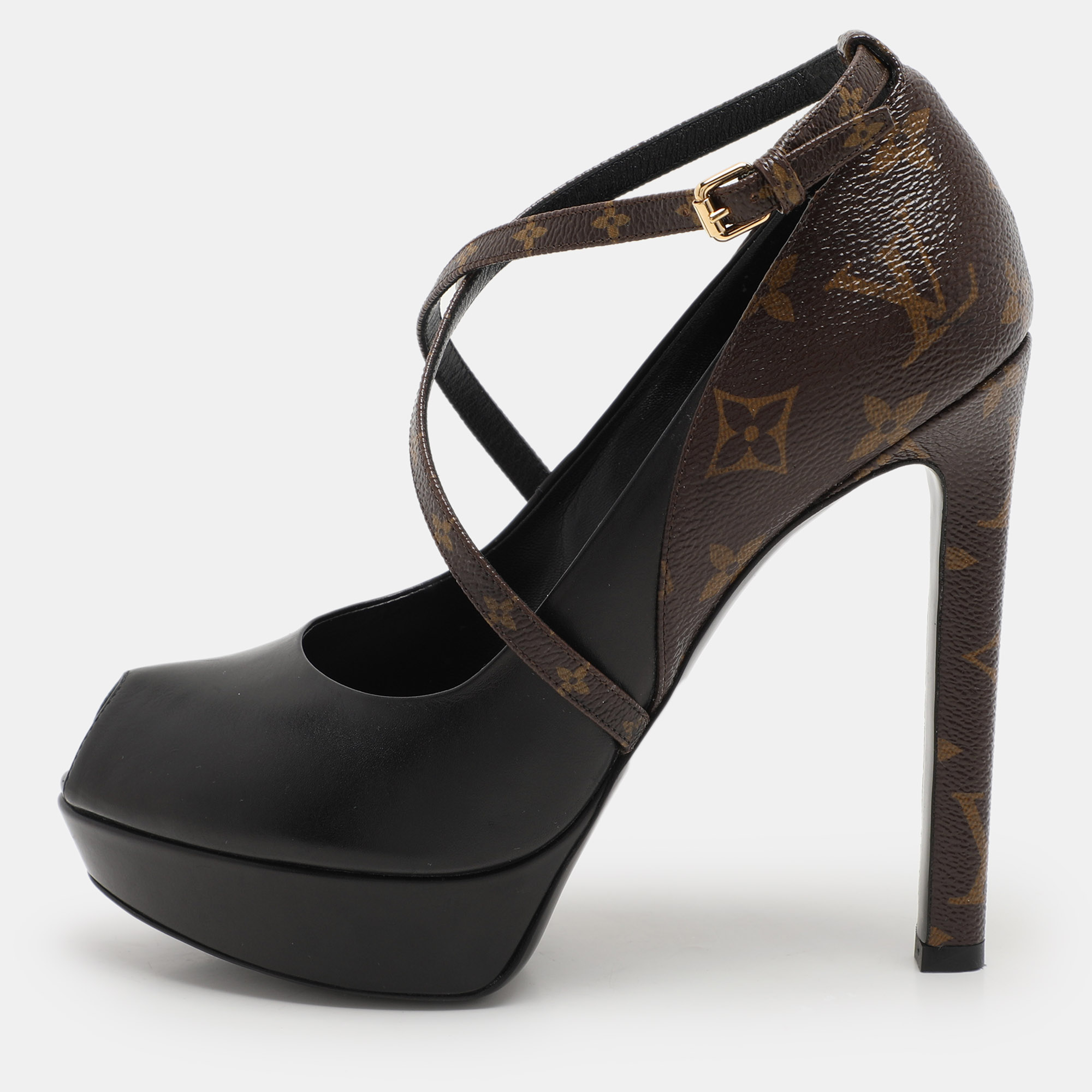 

Louis Vuitton Black Monogram Canvas and Leather Temptation Pumps Size 37.5