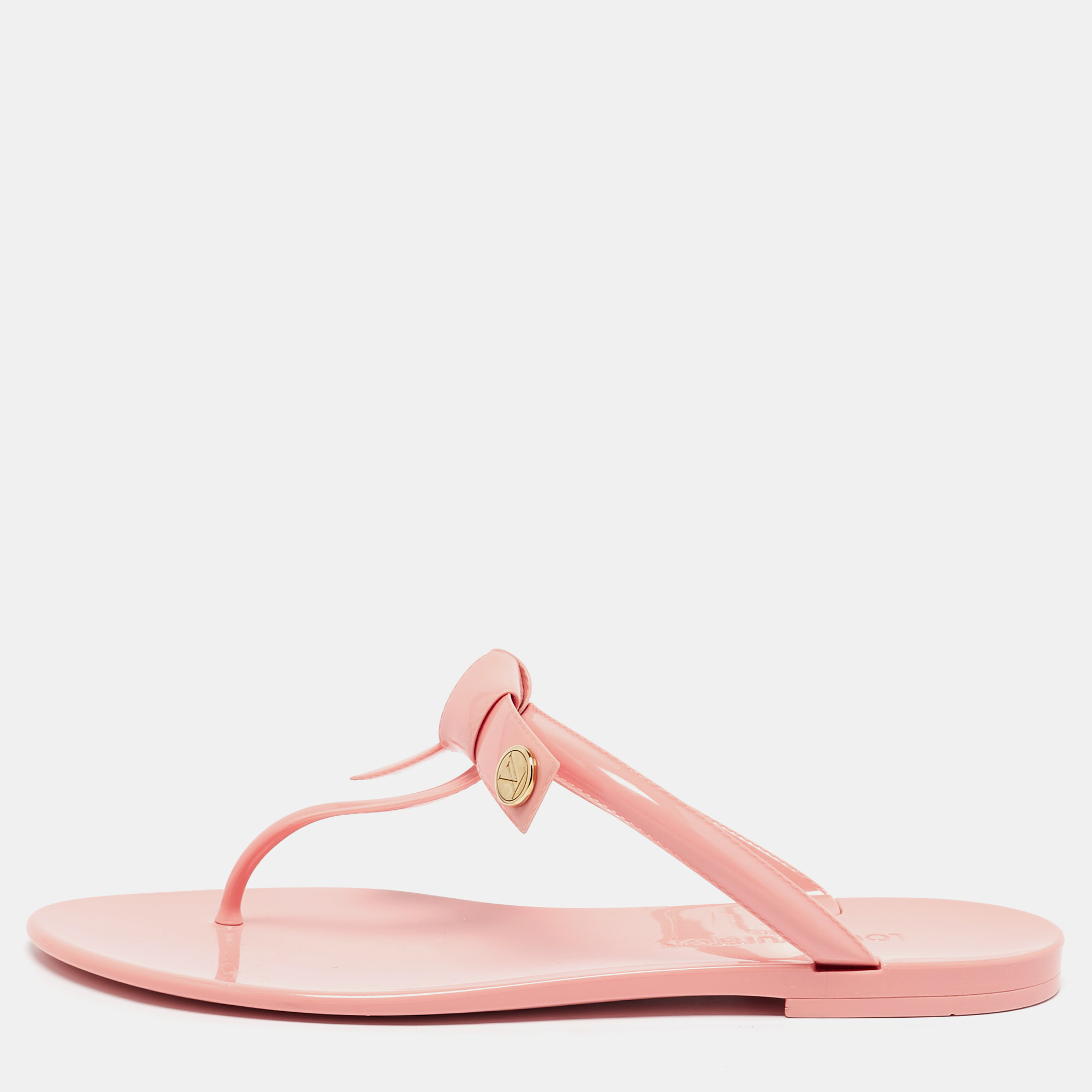 

Louis Vuitton Pink Jelly SeaStar Thong Flat Slides Size