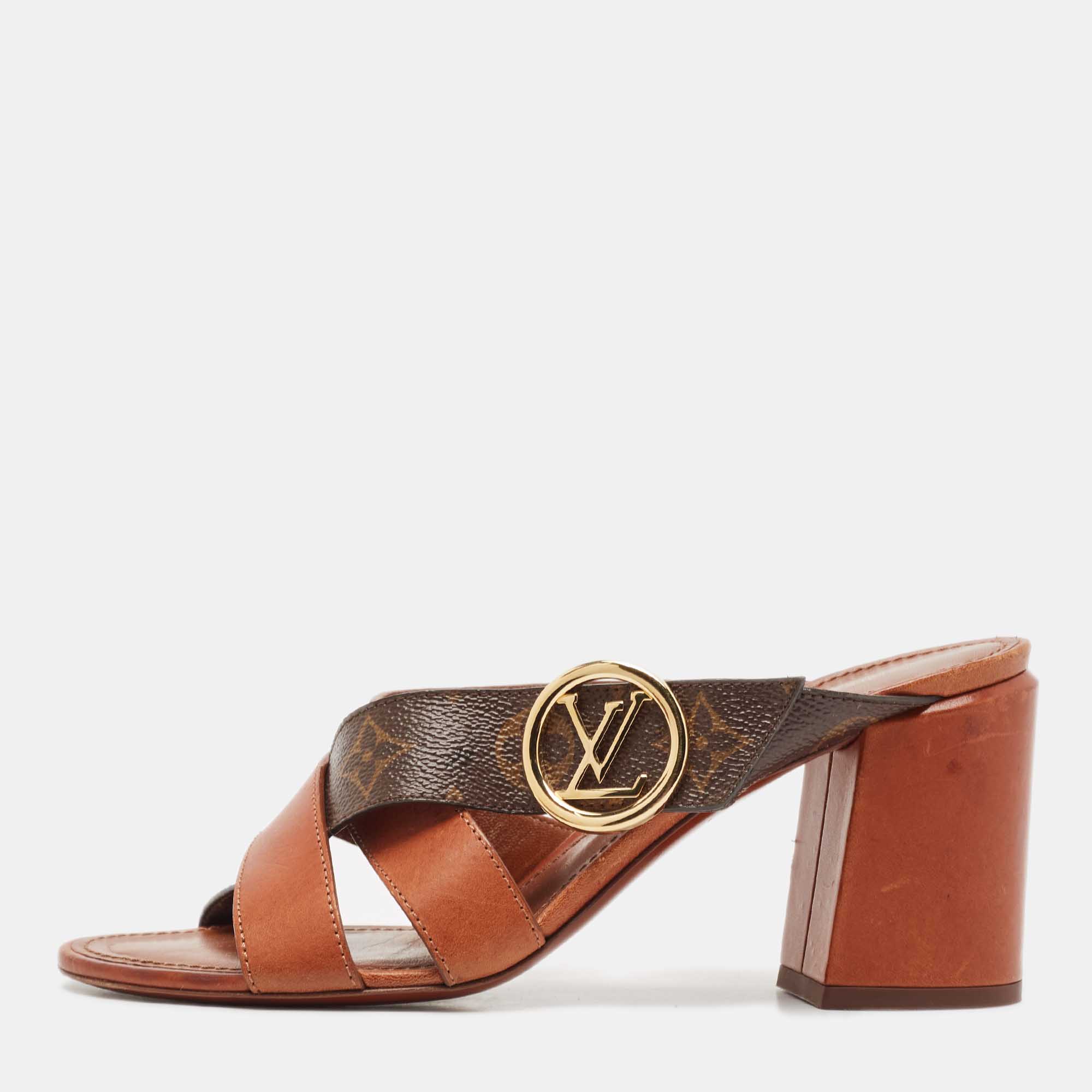 

Louis Vuitton Brown Monogram Canvas and Leather Horizon Sandals Size