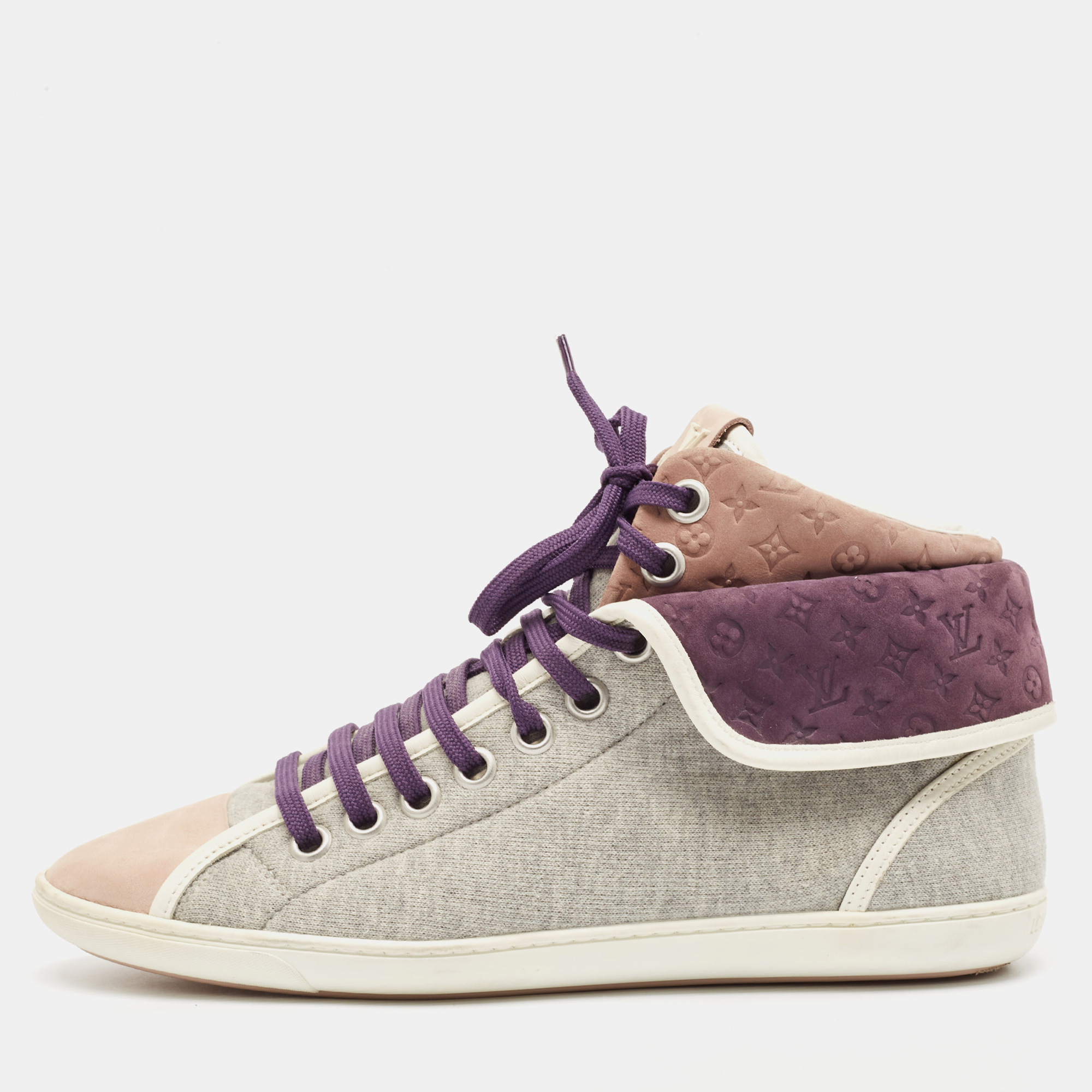 

Louis Vuitton Multicolor Suede and Fabric Brea High Top Sneakers Size