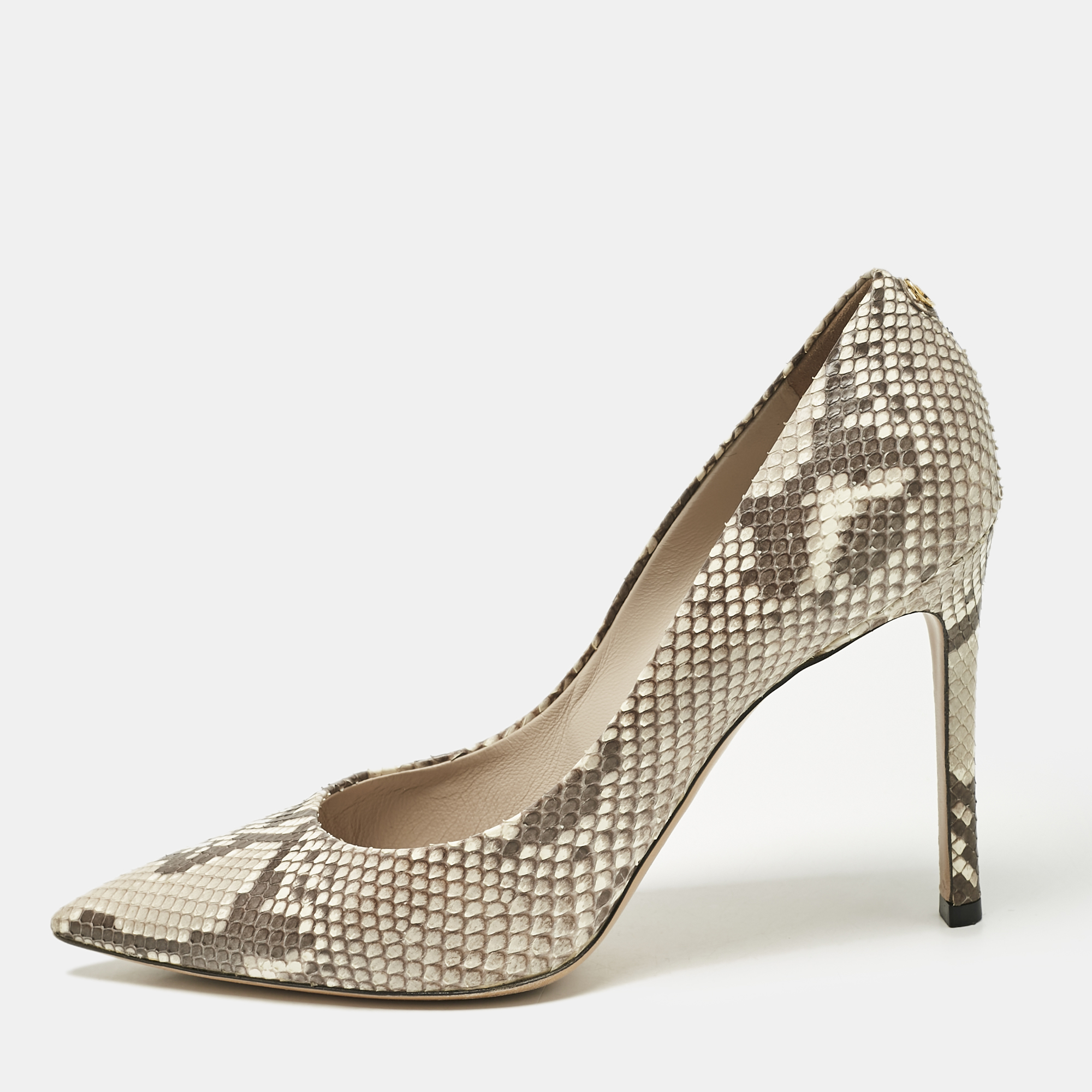 

Louis Vuitton Beige/Grey Python Leather Pointed Toe Pumps Size, Multicolor