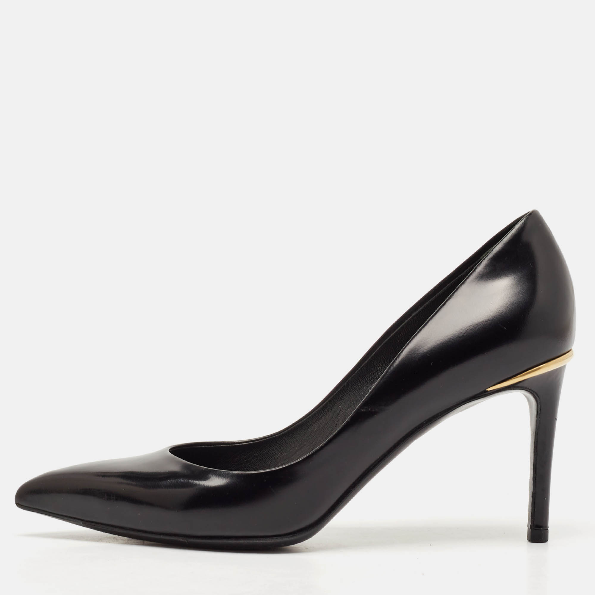 Pre-owned Louis Vuitton Black Patent Leather Eyeline Pumps Size 36.5