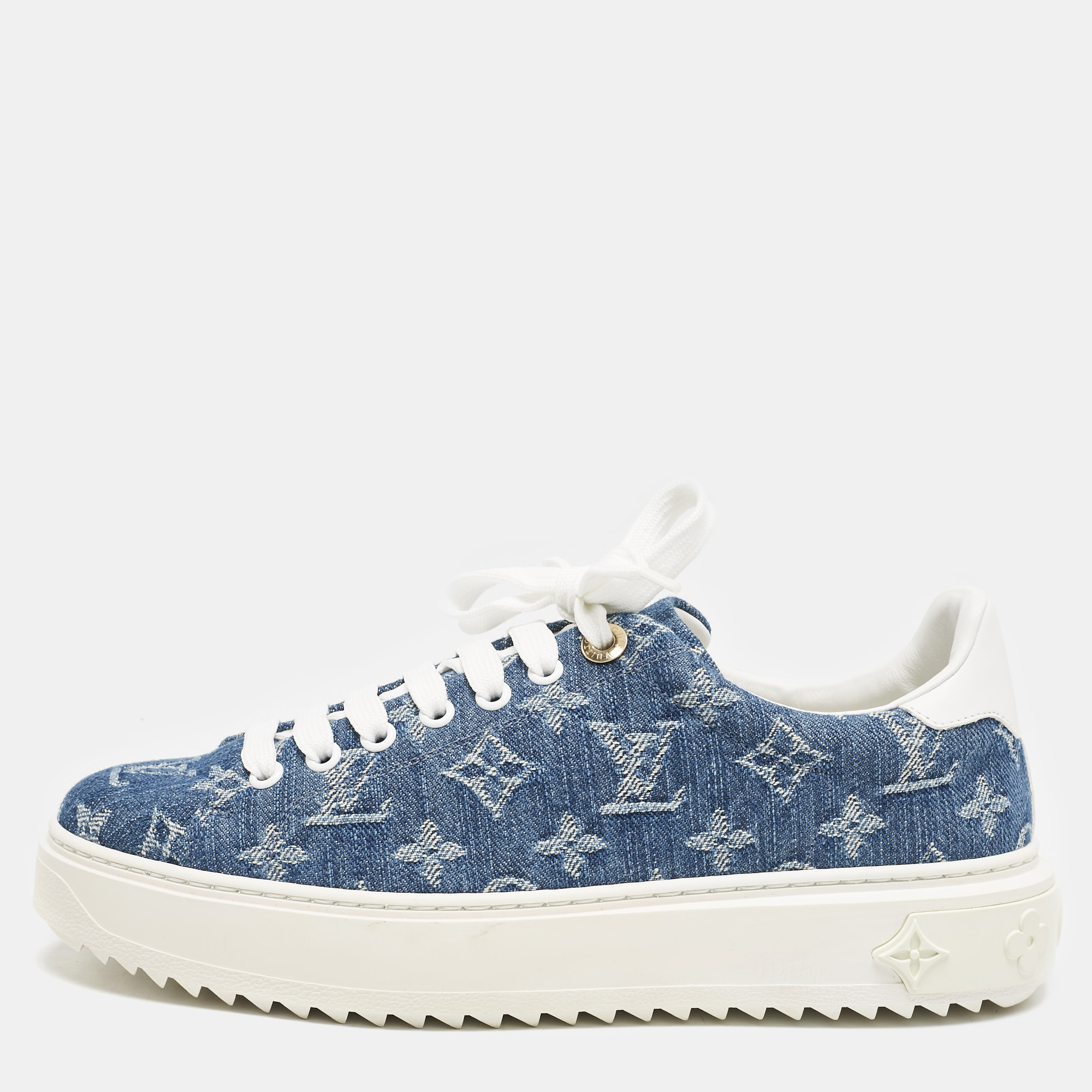 

Louis Vuitton Blue Monogram Denim Time Out Sneakers Size