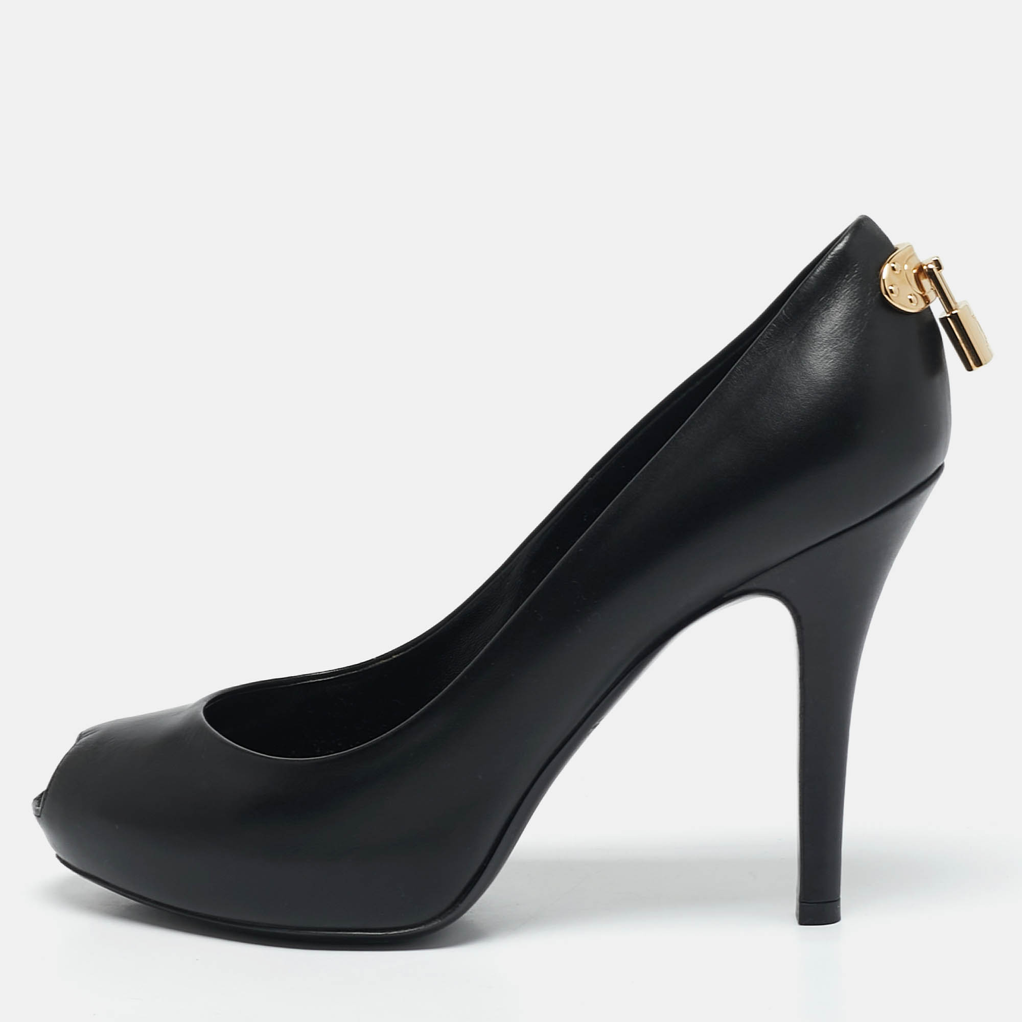 

Louis Vuitton Black Leather Oh Really! Pumps Size