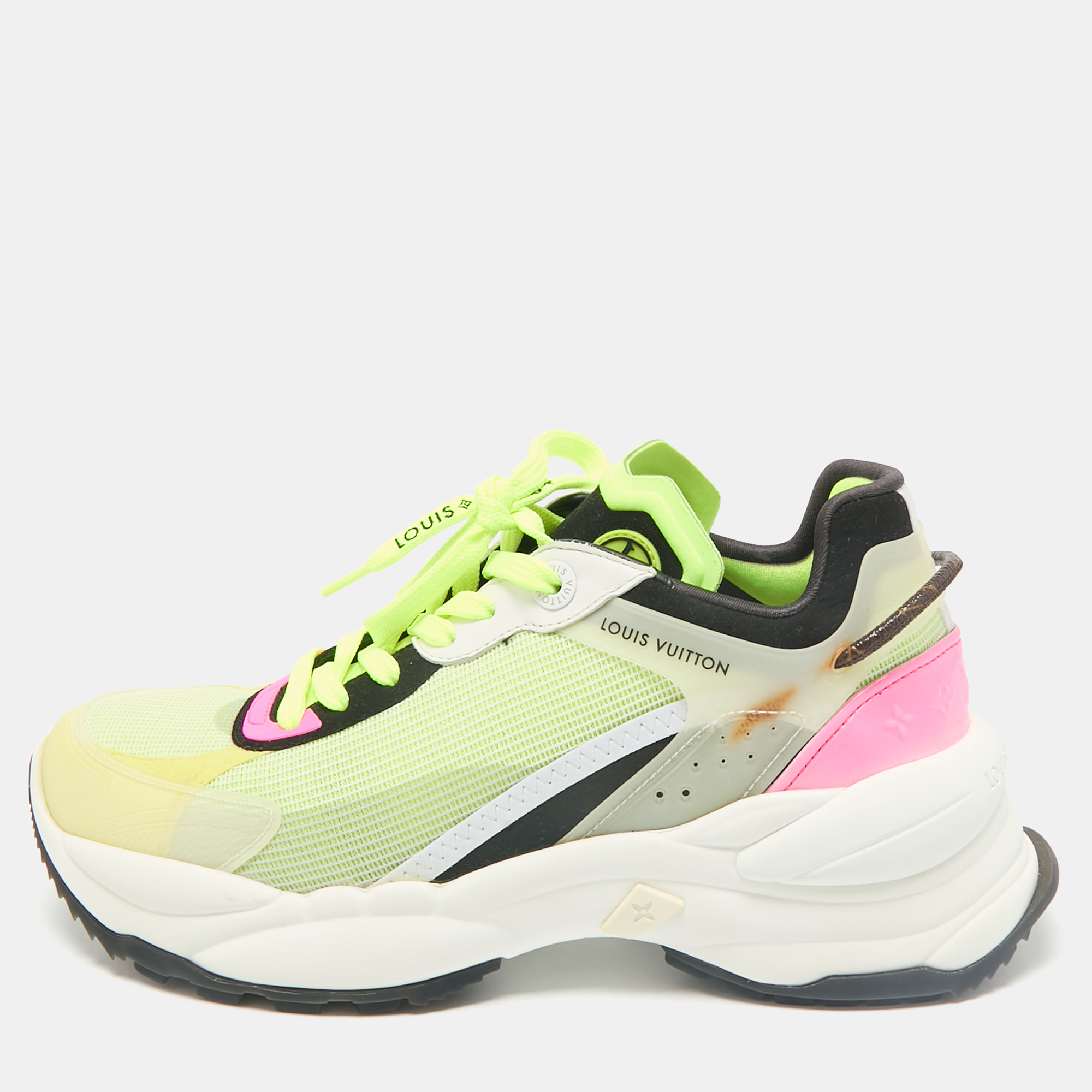 

Louis Vuitton Multicolor Mesh and Rubber Run 55 Sneakers Size