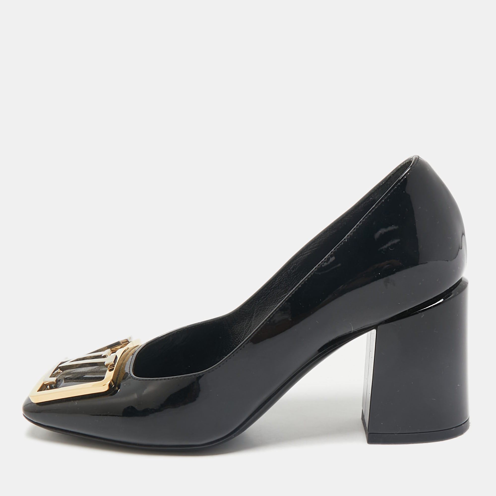 

Louis Vuitton Black Patent Leather Madeleine Pumps Size