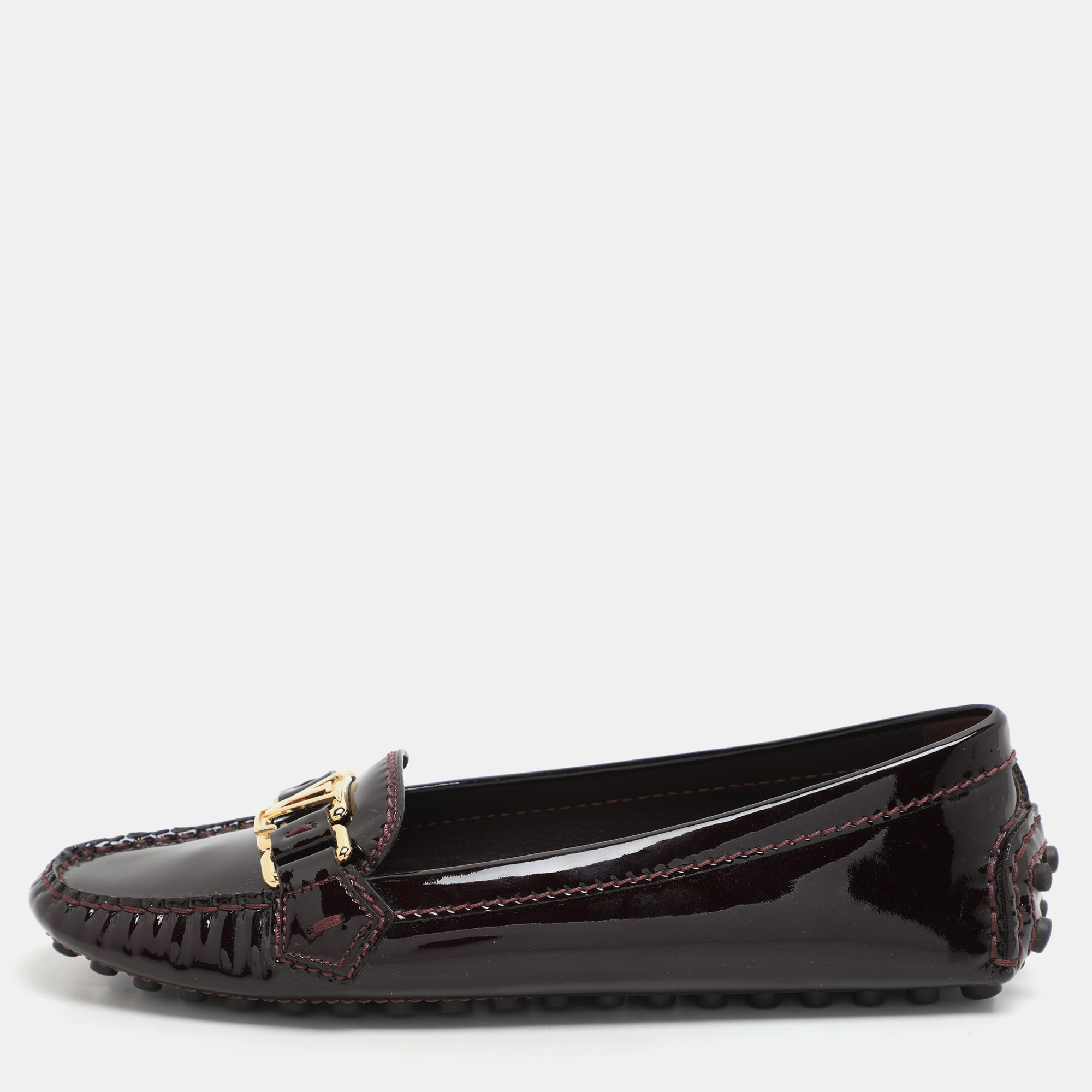

Louis Vuitton Burgundy Patent Leather Oxford Loafers Size