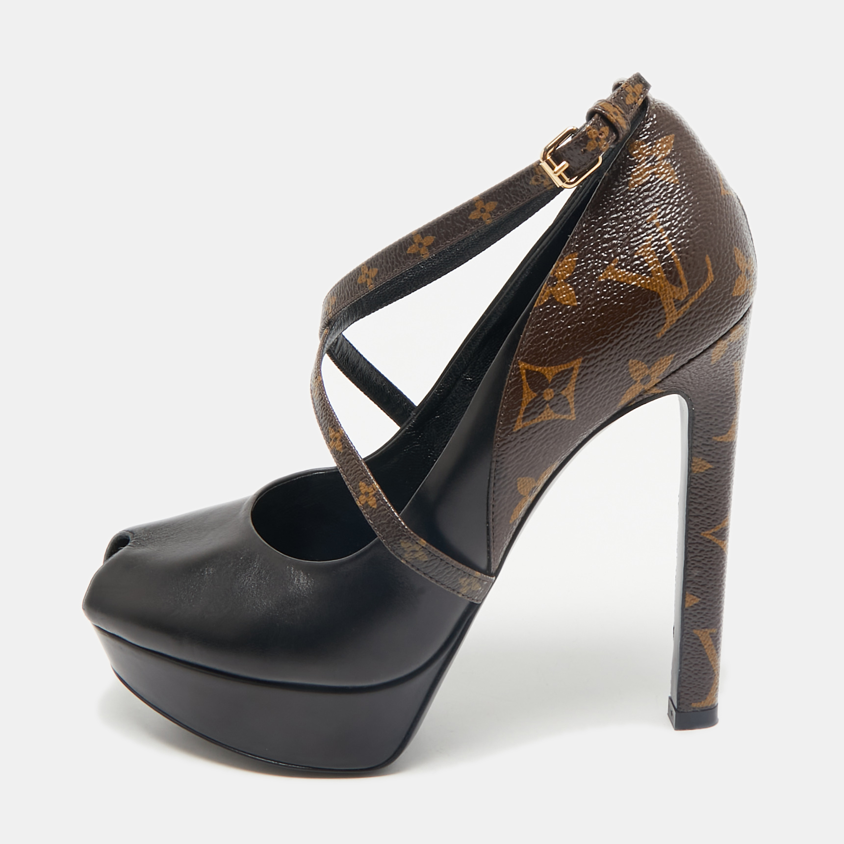 

Louis Vuitton Black Monogram Canvas and Leather Temptation Pumps Size