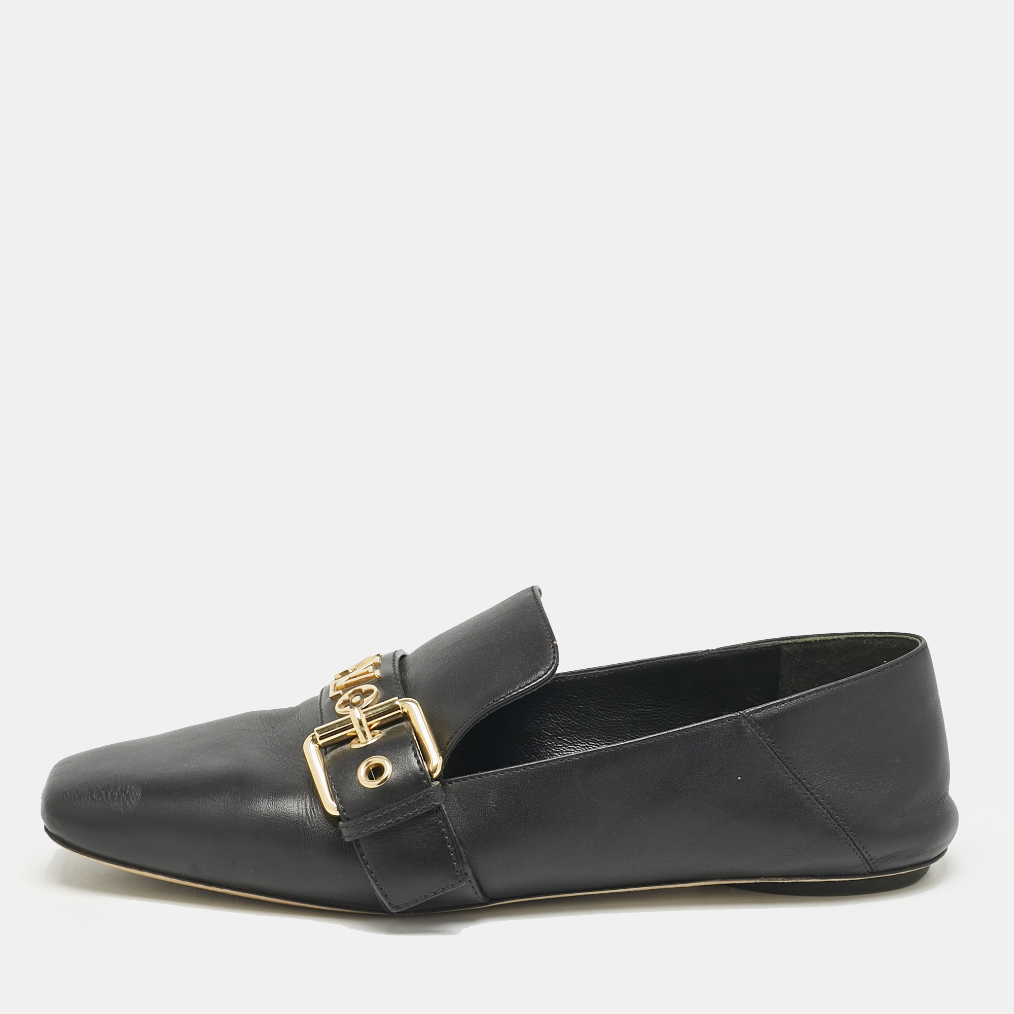 

Louis Vuitton Black Leather Bahia Loafers Size